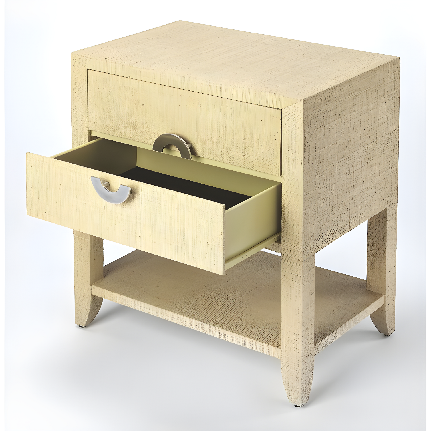 Butler Specialty Company Amelle Raffia 2-Drawer Nightstand - Cream