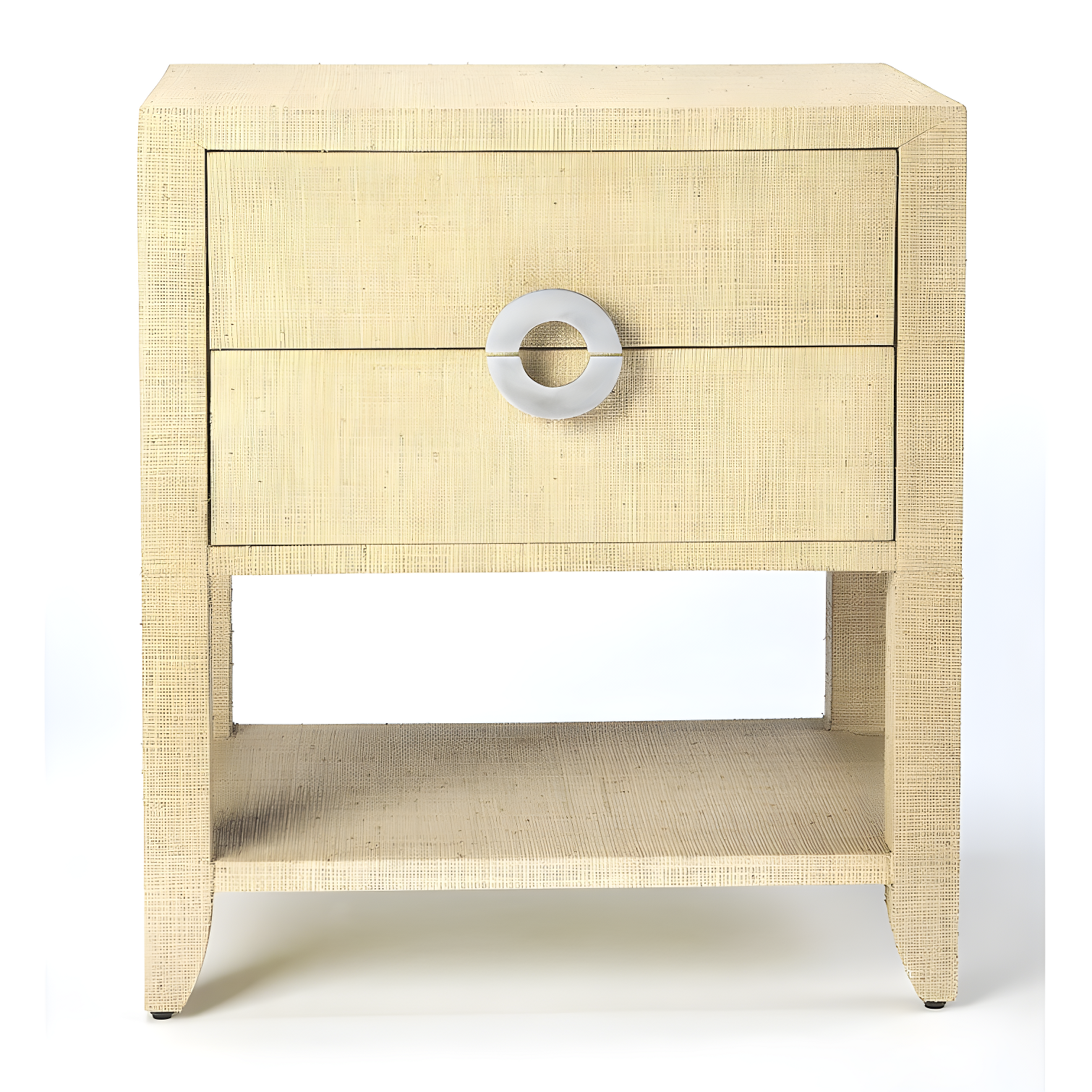 Butler Specialty Company Amelle Raffia 2-Drawer Nightstand - Cream