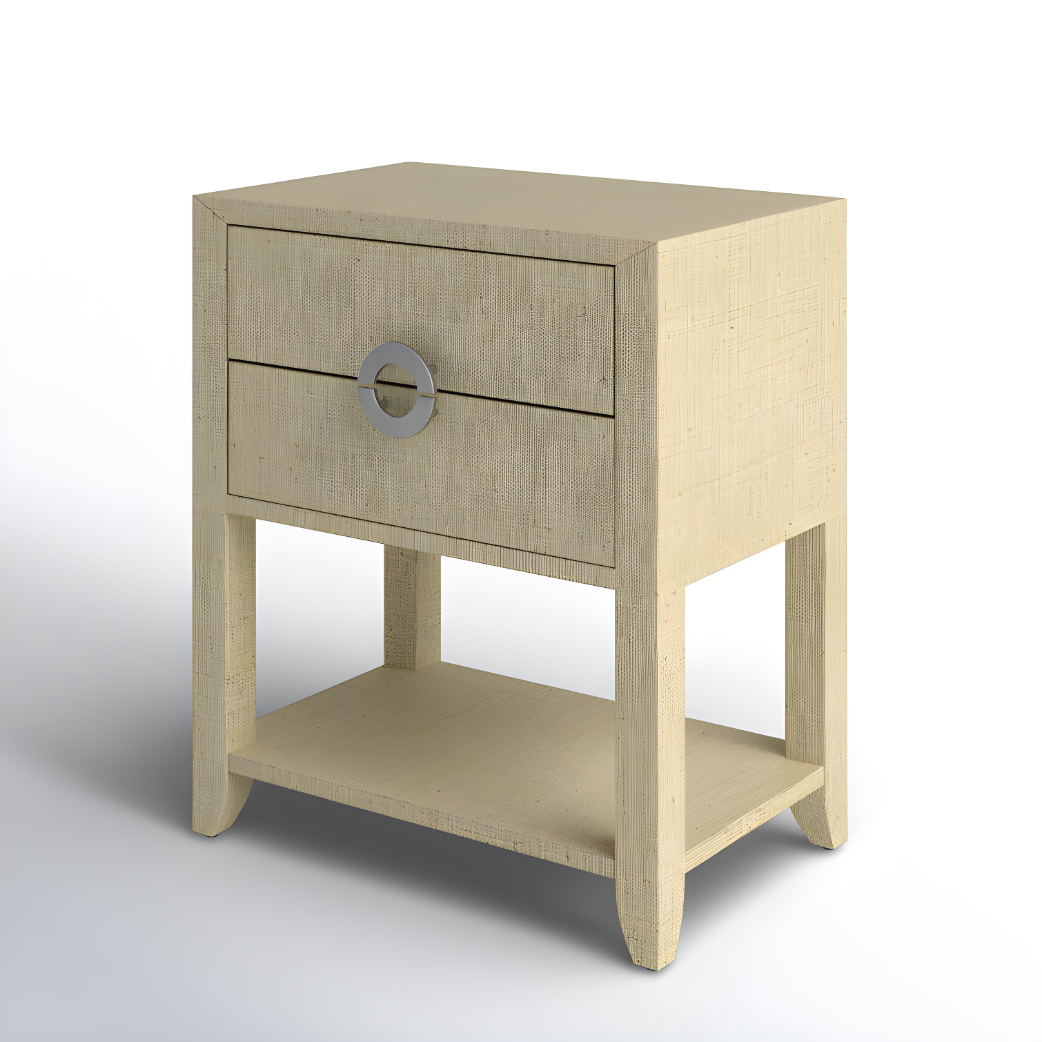 Butler Specialty Company Amelle Raffia 2-Drawer Nightstand - Cream
