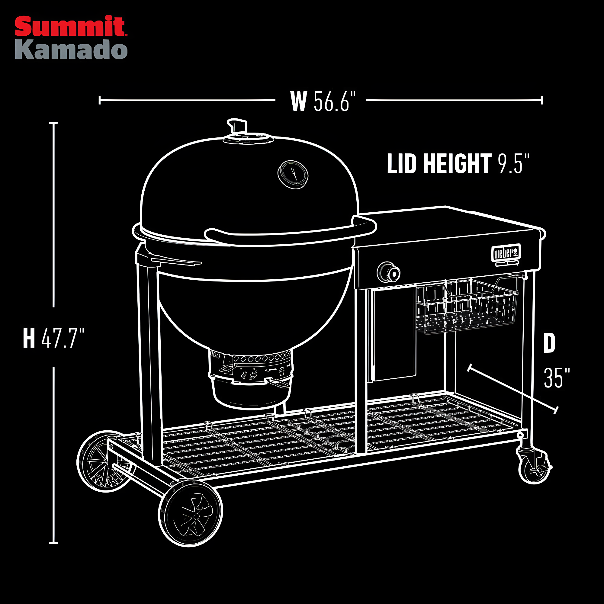 Weber Summit Kamado S6 Charcoal Grill Center