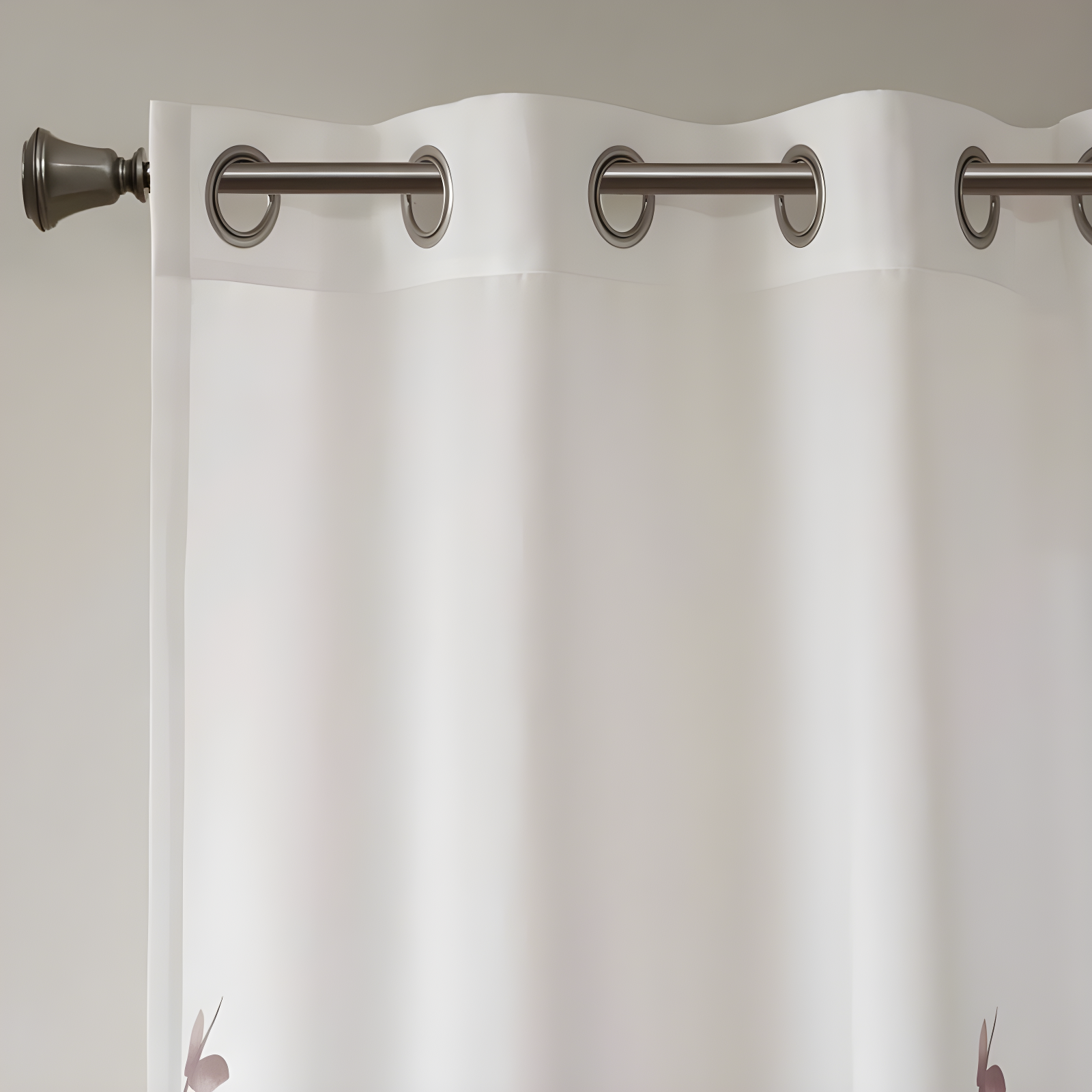 Madison Park Cecily Floral Printed Burnout Sheer Grommet Single Curtain Panel