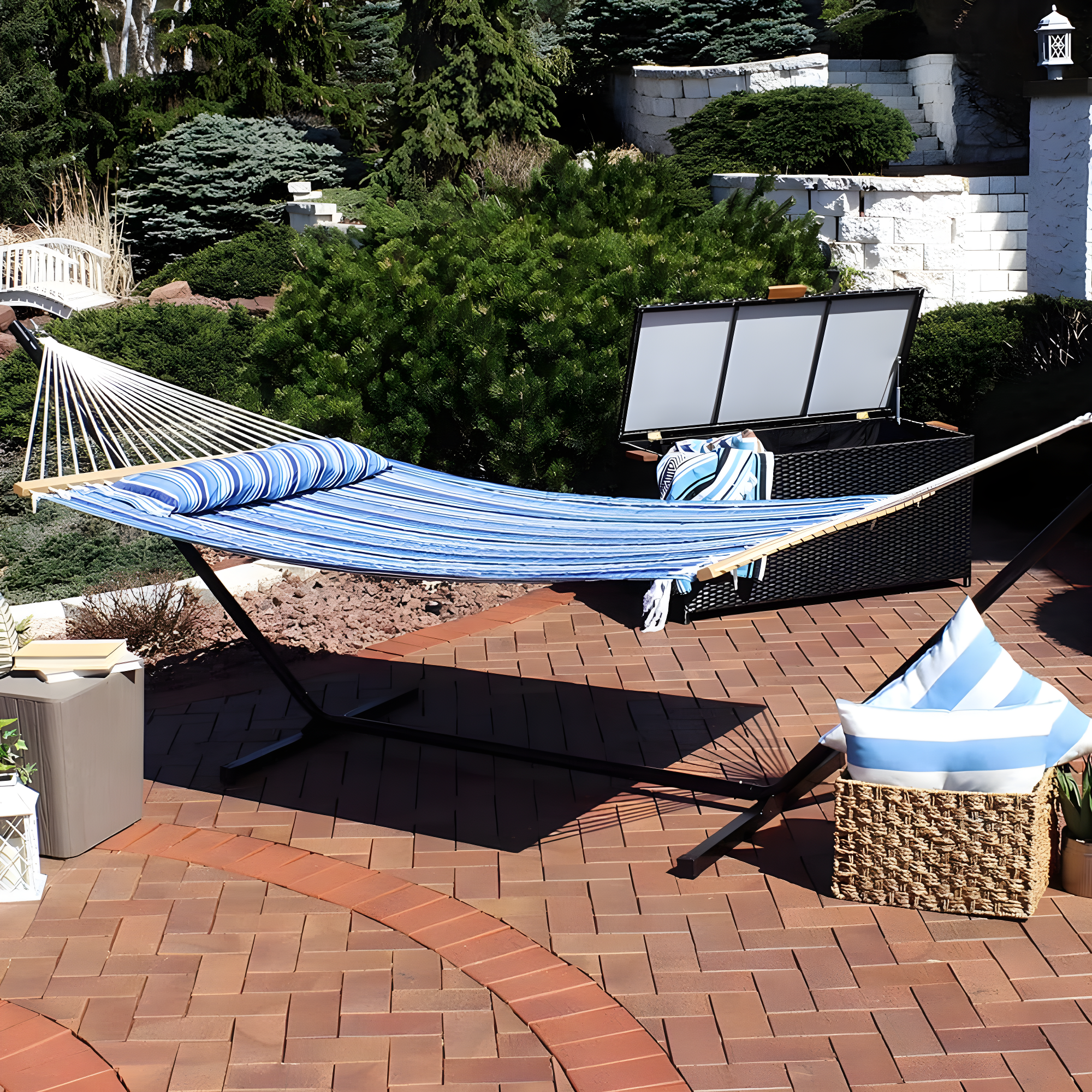 2-Person Quilted Polyester Spreader Bar Hammock