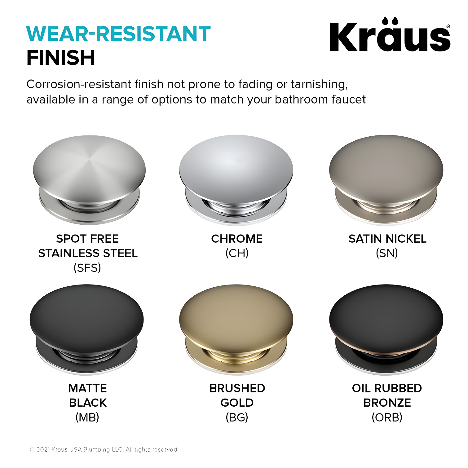 KRAUS Pop-Up Bathroom Sink Drain