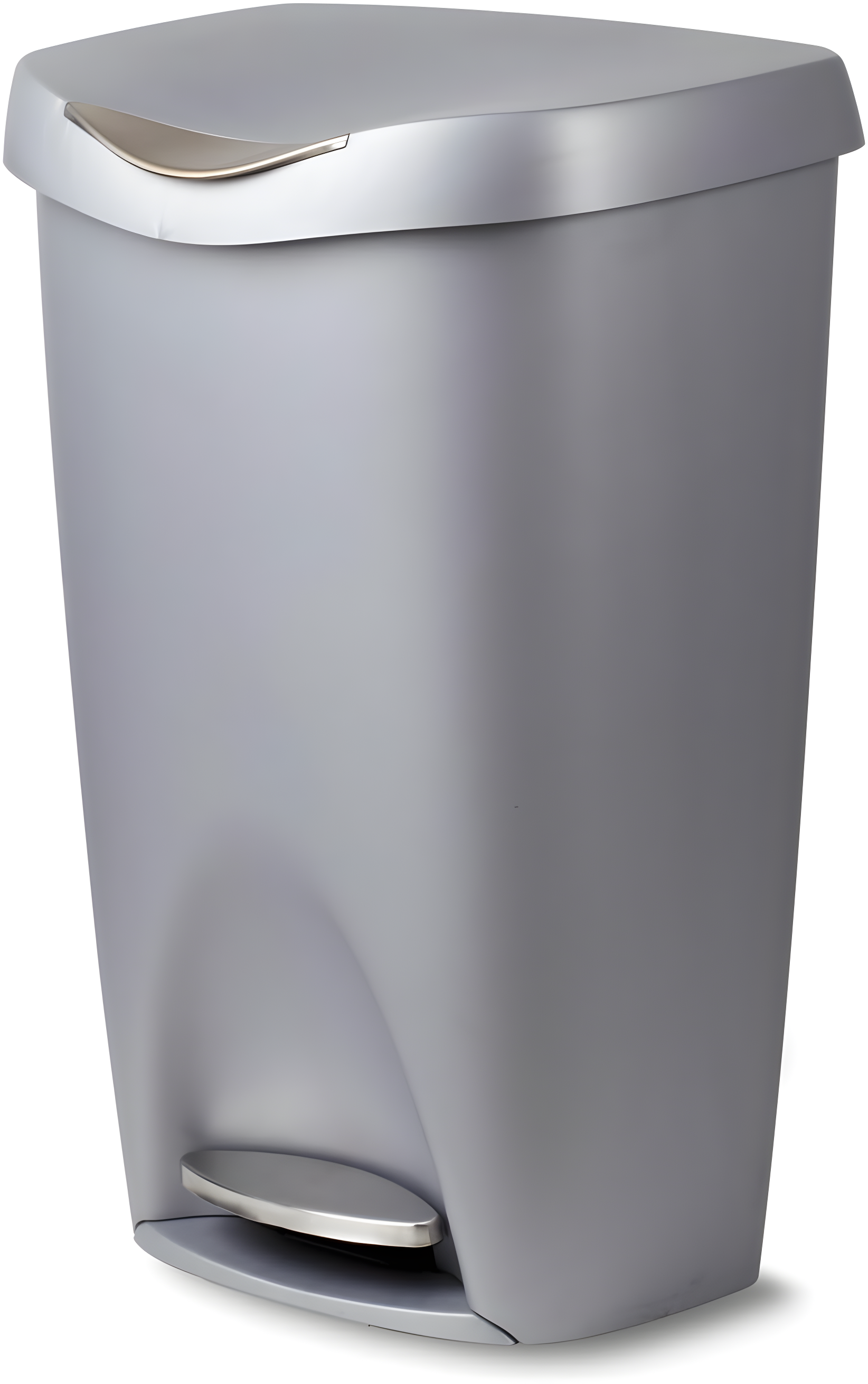 Umbra 13gal Brim Step Trash Can Nickel: Kitchen Trash Can, 50 Quart, Polypropylene, Indoor, Silver