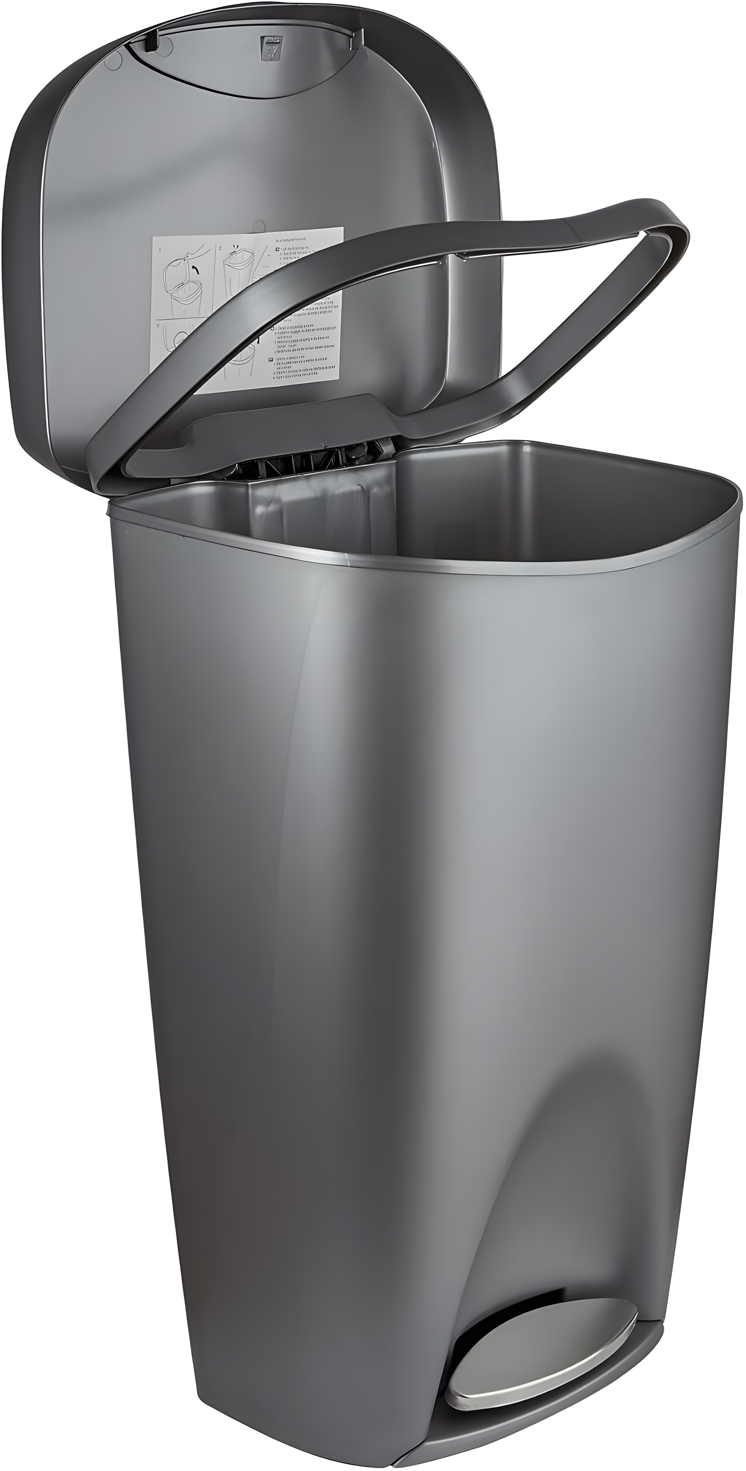 Umbra 13gal Brim Step Trash Can Nickel: Kitchen Trash Can, 50 Quart, Polypropylene, Indoor, Silver