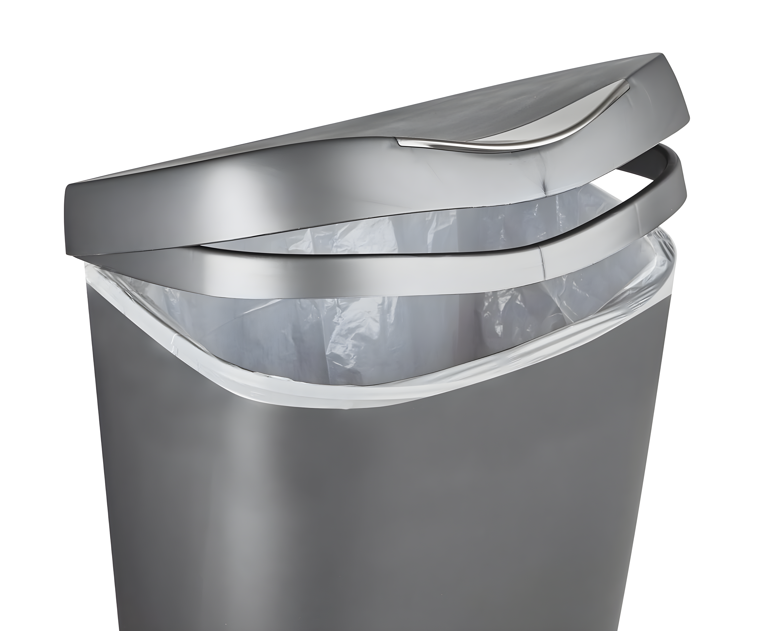 Umbra 13gal Brim Step Trash Can Nickel: Kitchen Trash Can, 50 Quart, Polypropylene, Indoor, Silver