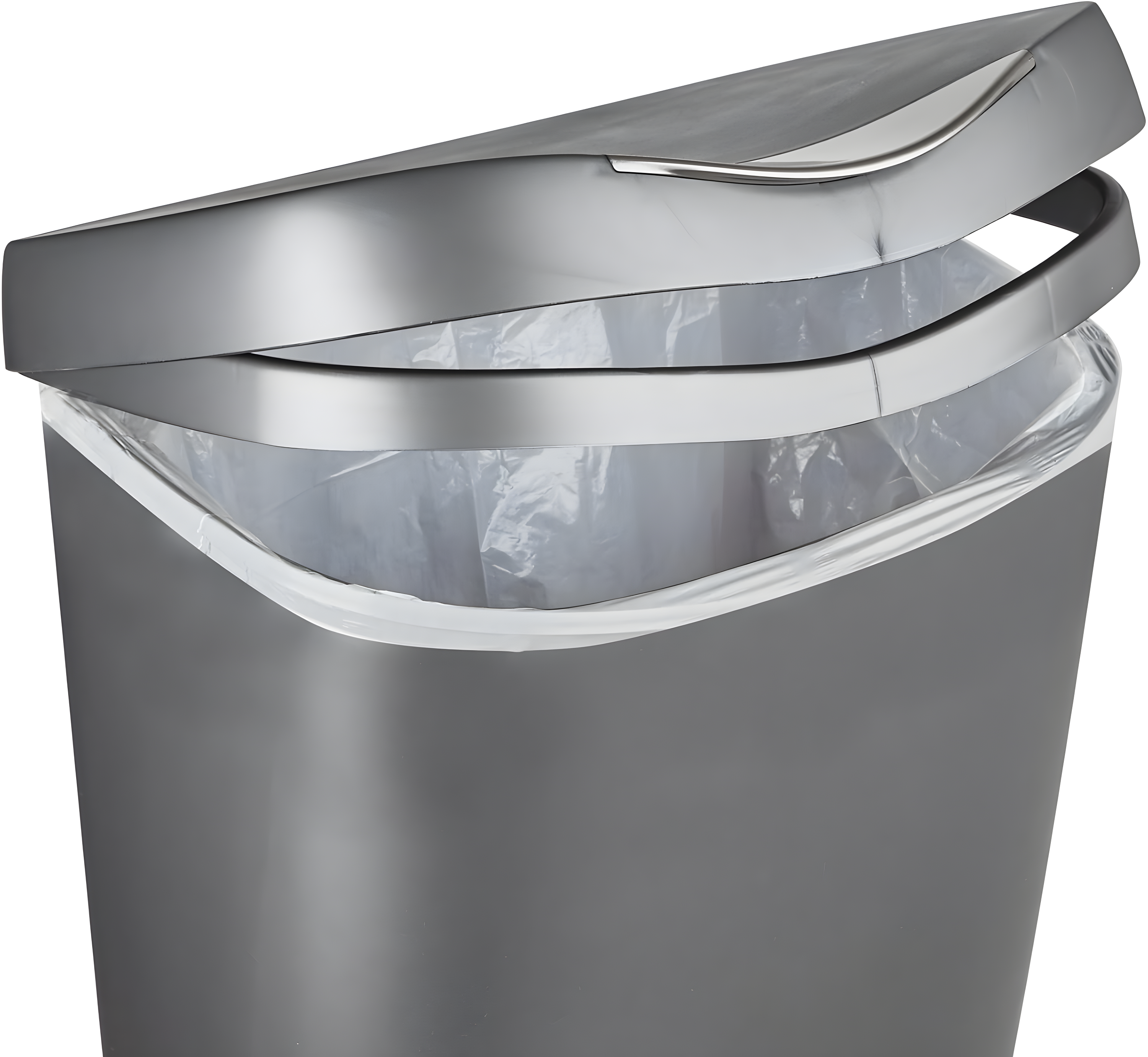 Umbra 13gal Brim Step Trash Can Nickel: Kitchen Trash Can, 50 Quart, Polypropylene, Indoor, Silver
