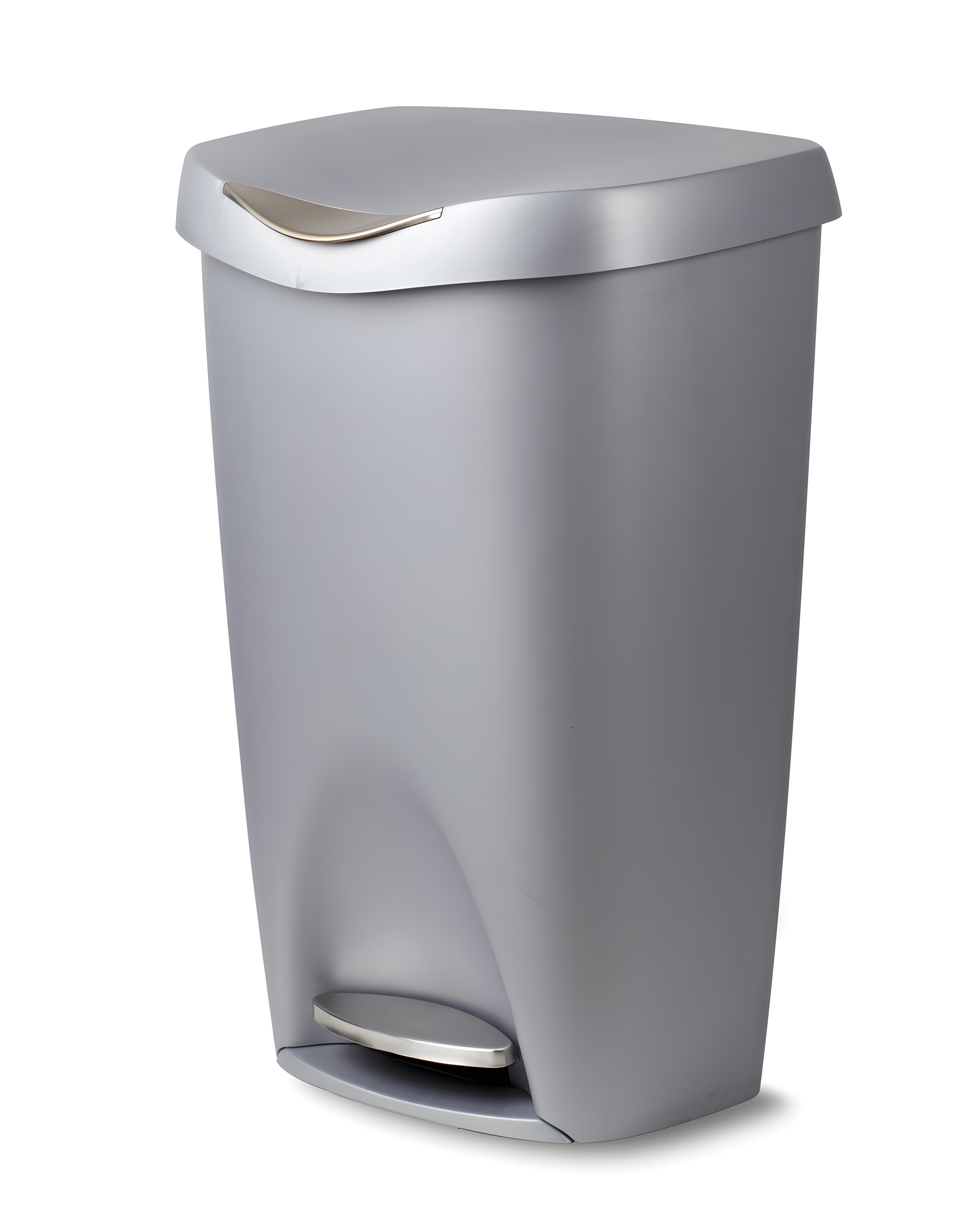 Umbra 13gal Brim Step Trash Can Nickel: Kitchen Trash Can, 50 Quart, Polypropylene, Indoor, Silver