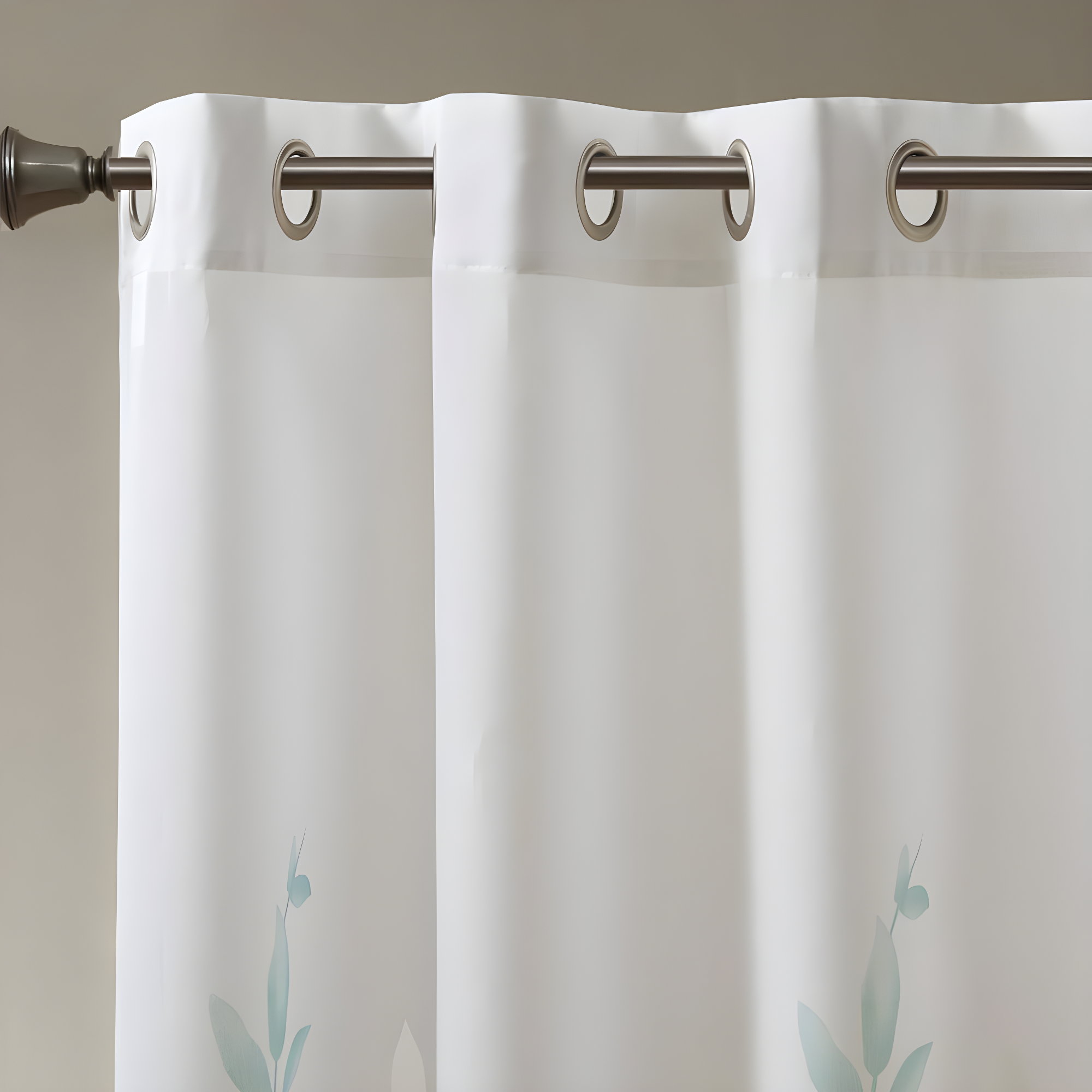 Madison Park Cecily Floral Printed Burnout Sheer Grommet Single Curtain Panel