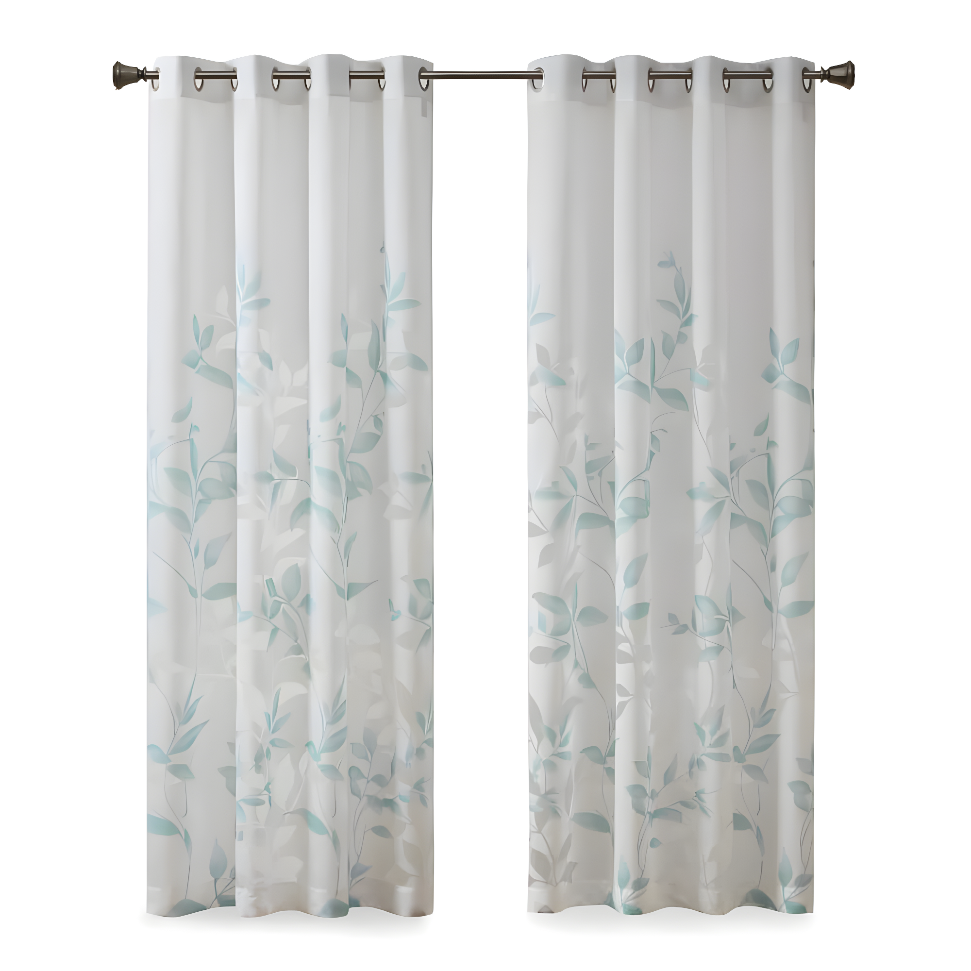 Madison Park Cecily Floral Printed Burnout Sheer Grommet Single Curtain Panel