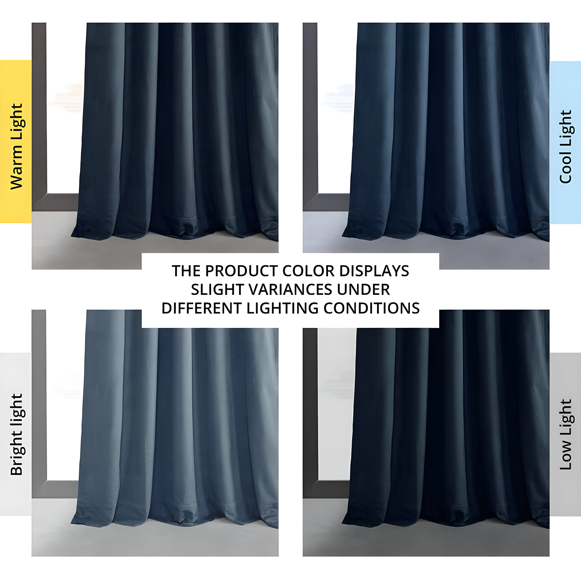 Half Price Drapes Signature Midnight Blue French Pleat Velvet Blackout Curtains(1 Panel), 50WX 96L