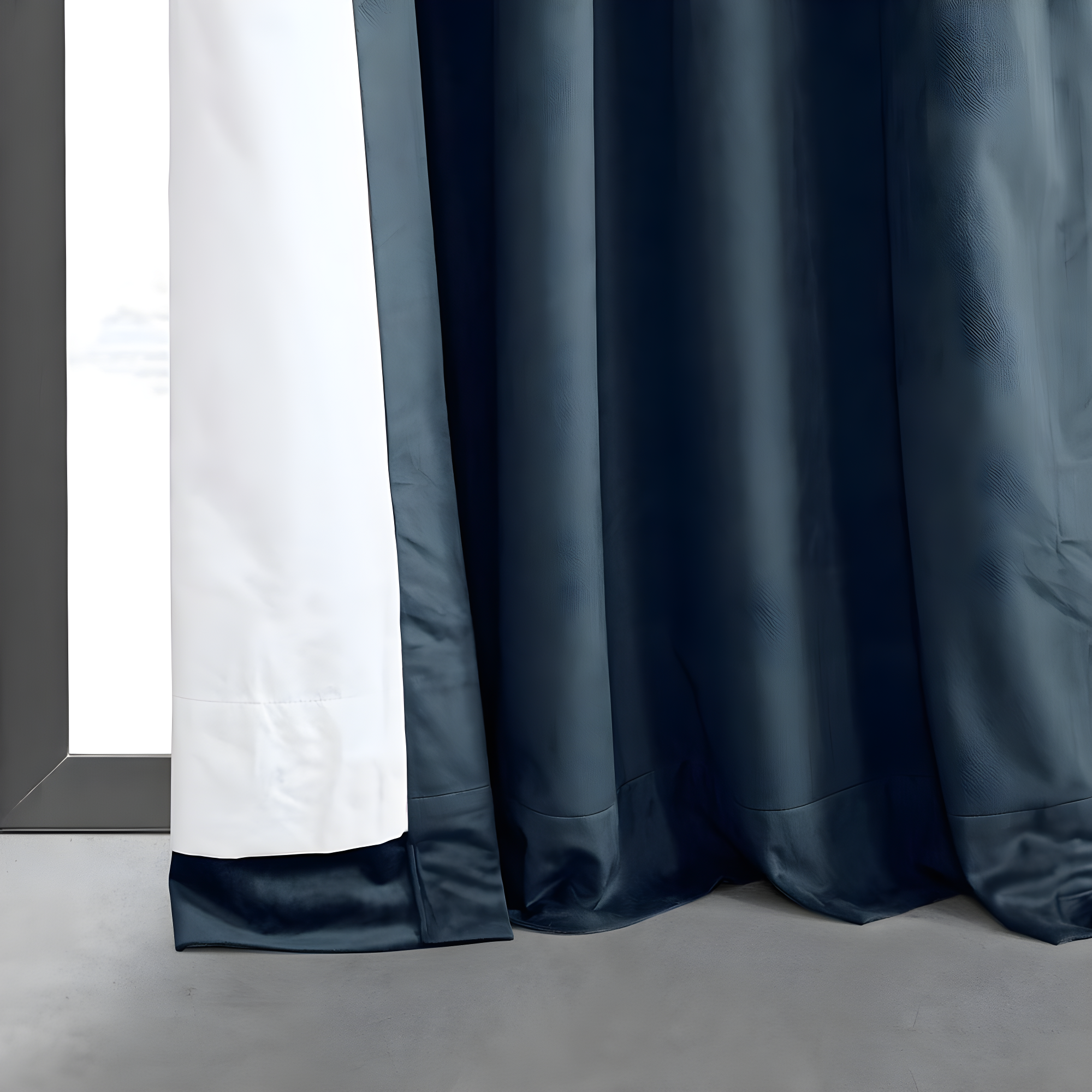 Half Price Drapes Signature Midnight Blue French Pleat Velvet Blackout Curtains(1 Panel), 50WX 96L
