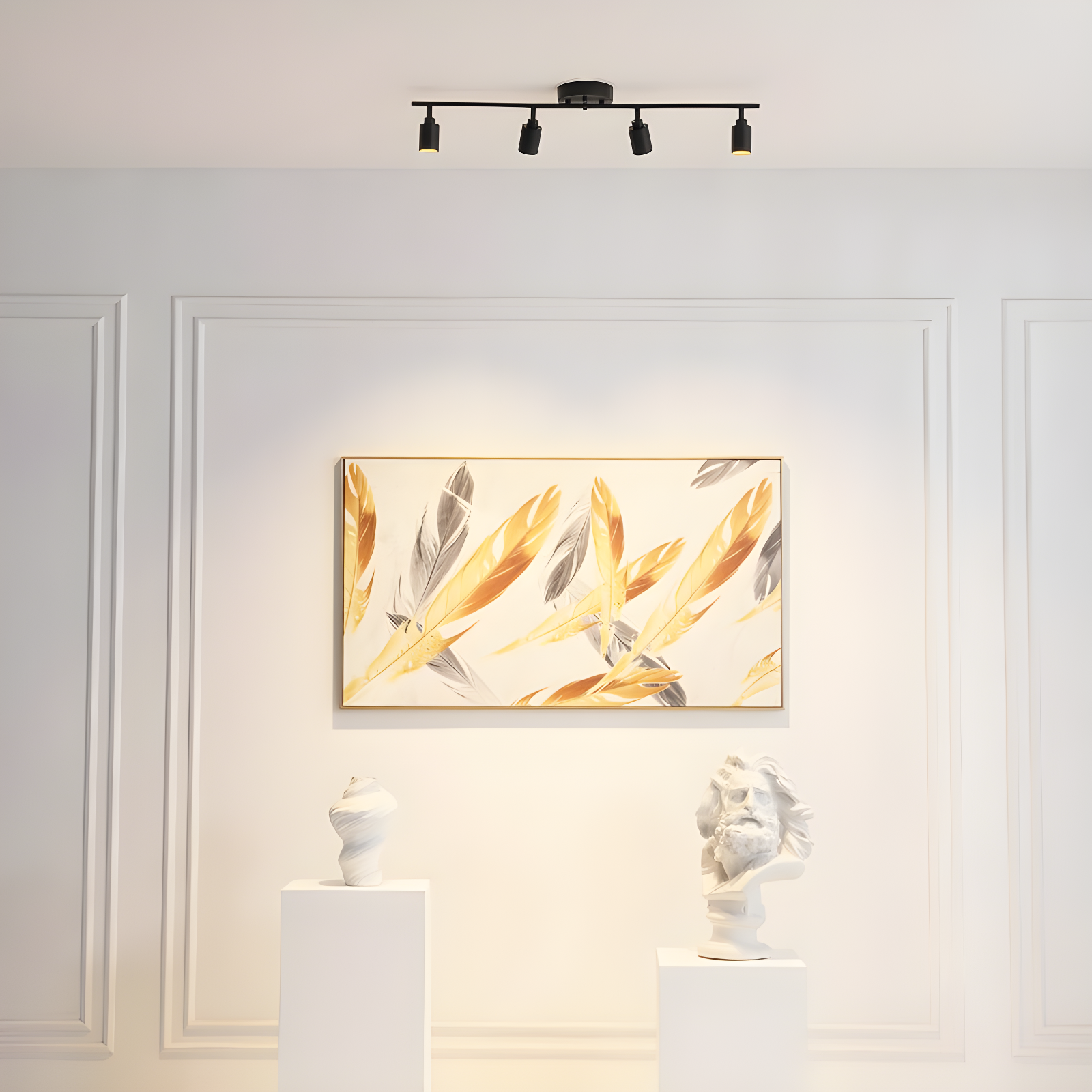 Vidalite Shura 4-Light Integrated LED Track Light w/ Rotatable Heads, 3 ft. Track Lighting Kit, 3000k, 2240 Lumen