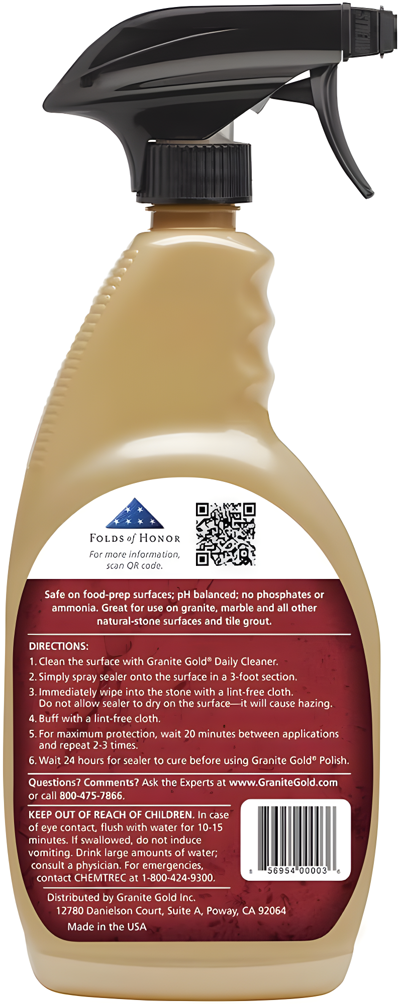 Granite Gold Sealer, Countertop Sealer for Granite, Marble and More, 24 fl oz