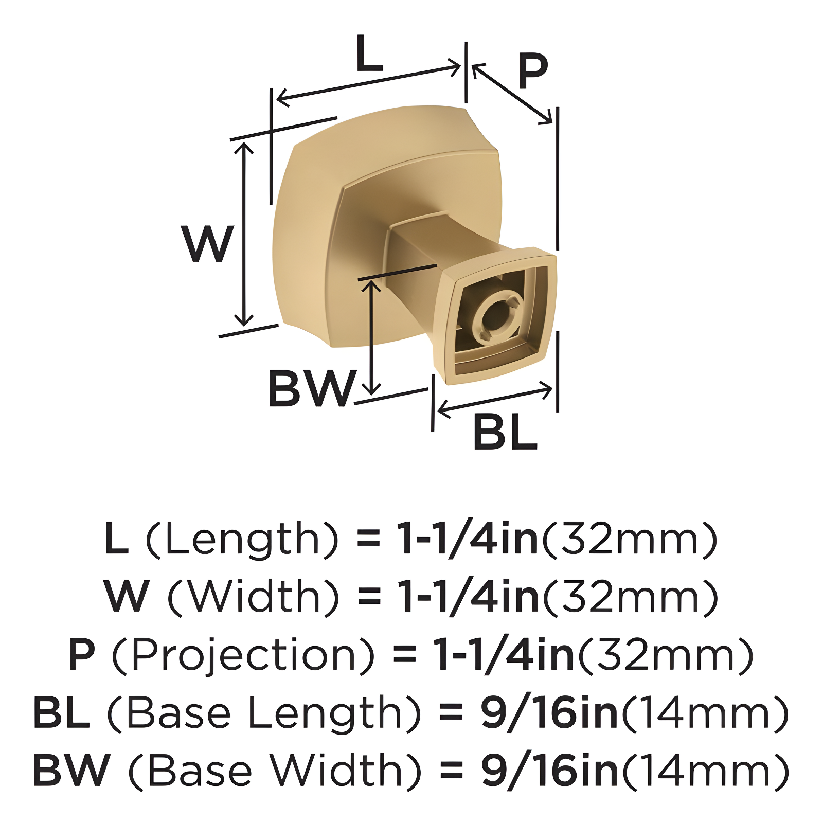 Stature Square Cabinet Knob
