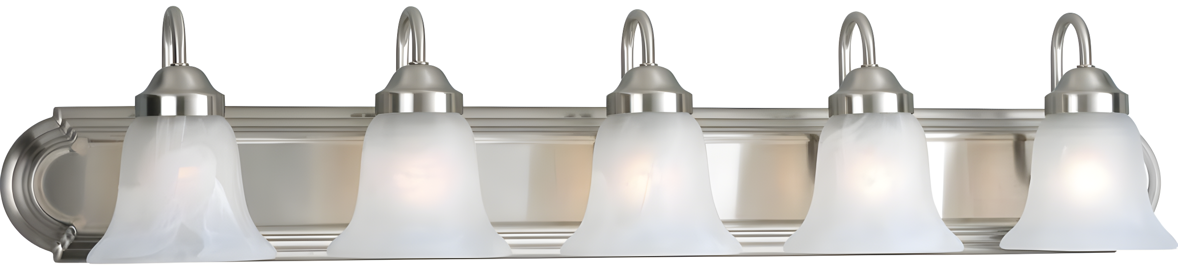 Progress Lighting Builder 5-Light Bath Bracket, Brushed Nickel, Alabaster Glass