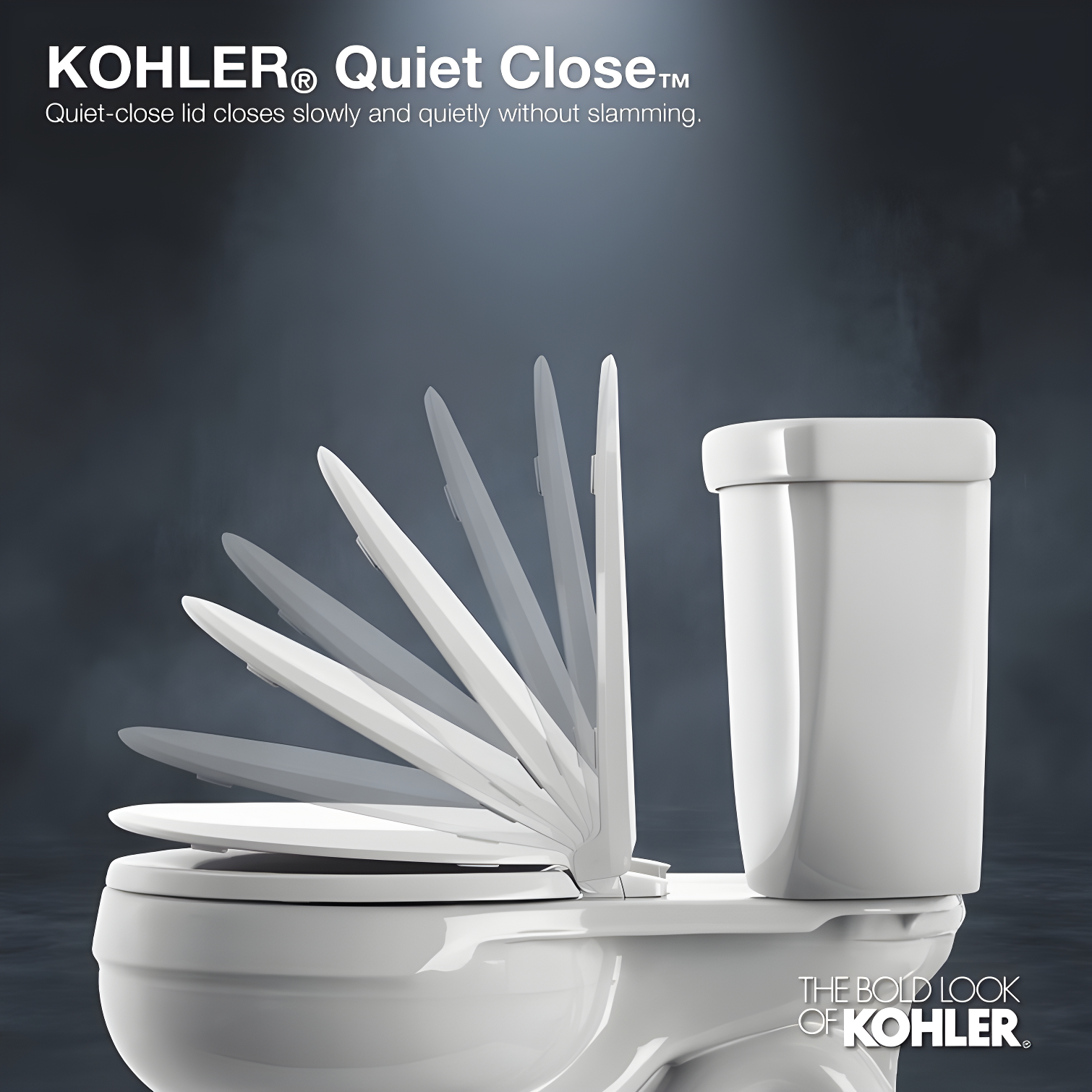Kohler Brevia Quiet-Close Toilet Seat with Grip-Tight Bumpers and Quick-Attach Hardware