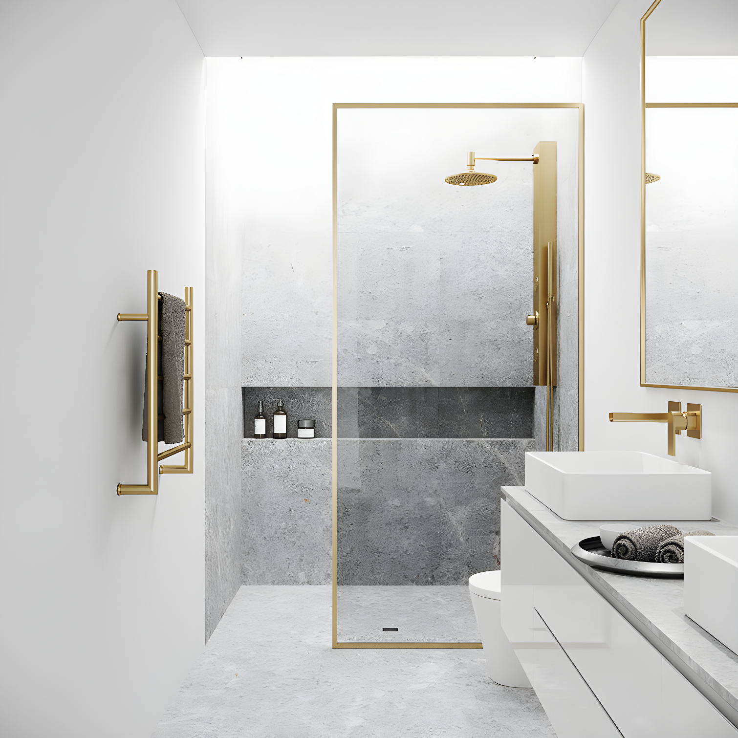 Meridian 34" W x 74" H Fixed Framed Shower Screen with 3/8" Glass