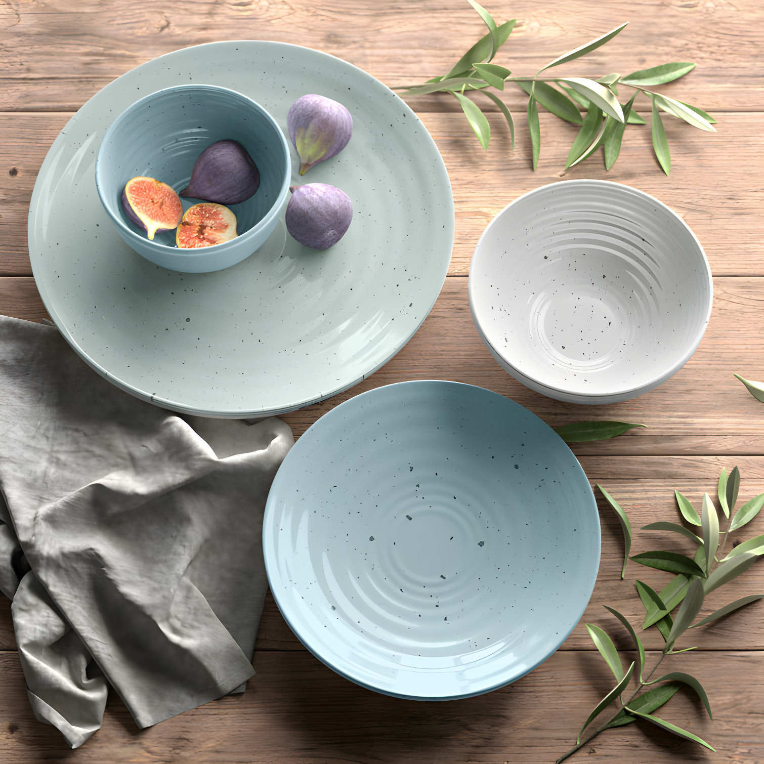 Siterra Artist's Blend Stoneware 16 Pc Dinnerware Set