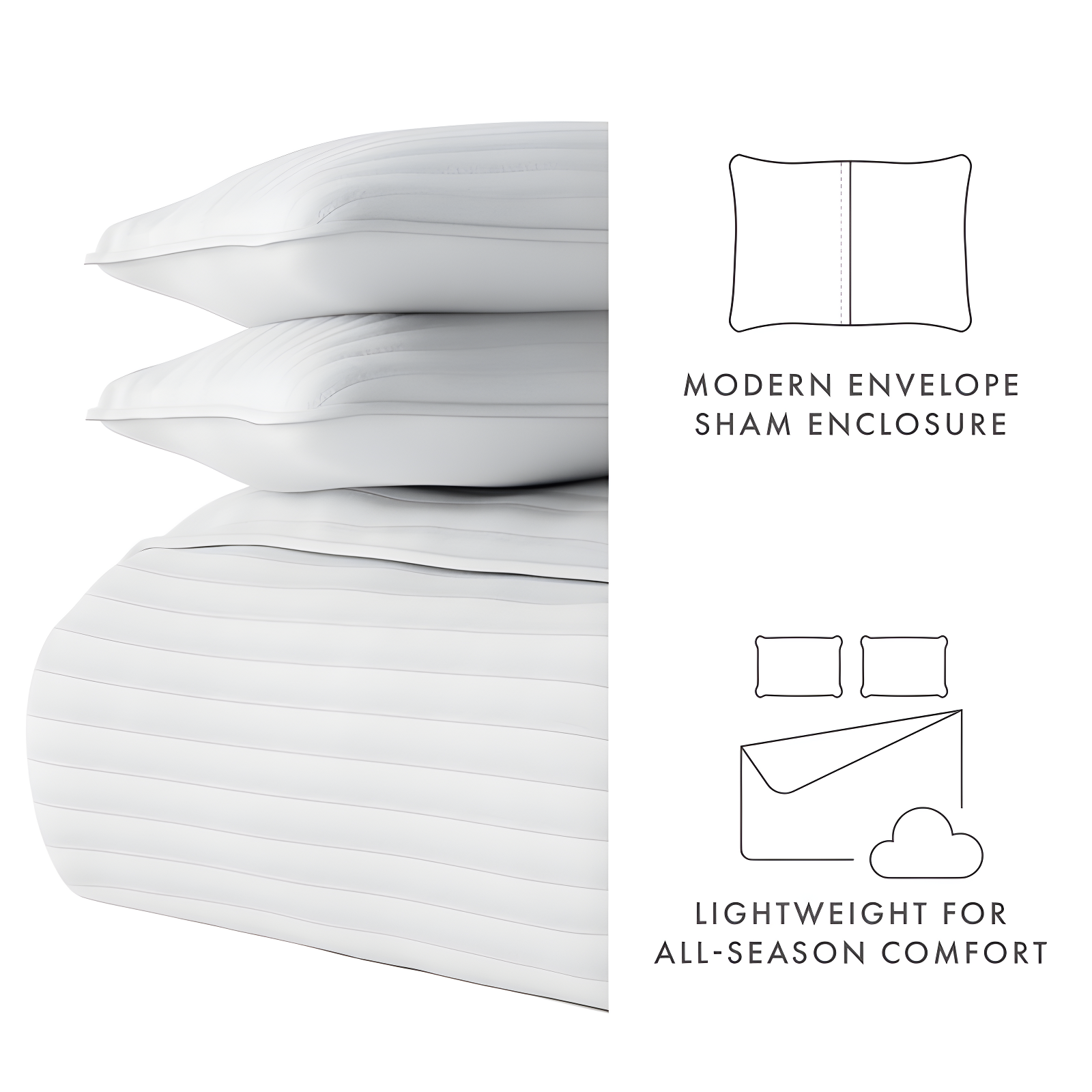 Becky Cameron Becky Cameron Lightweight All Season Stripe Stitch Quilt Set with Shams