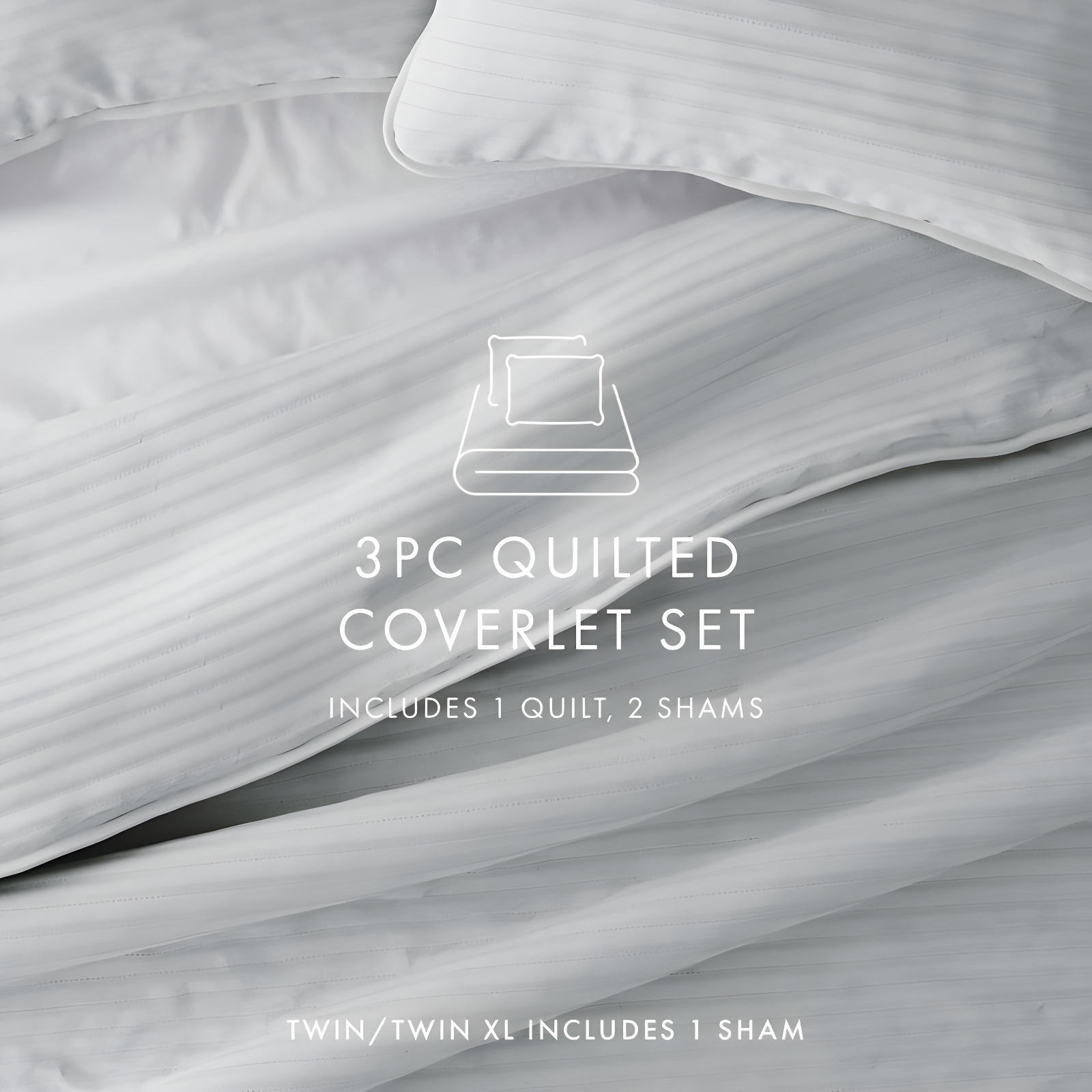 Becky Cameron Becky Cameron Lightweight All Season Stripe Stitch Quilt Set with Shams