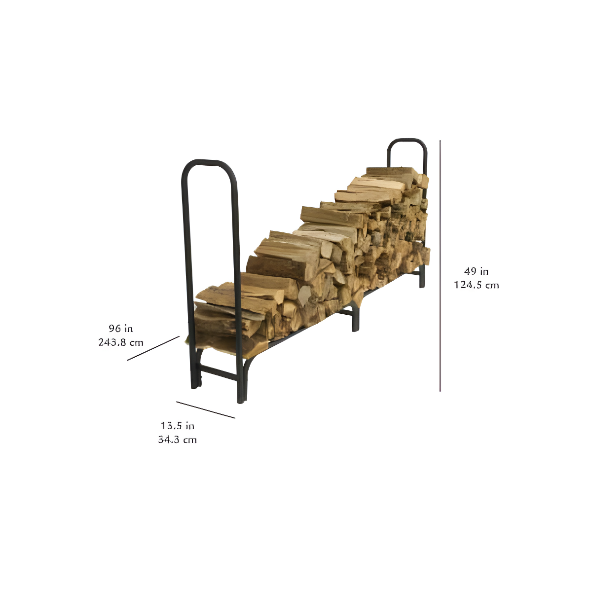 Pleasant Hearth LS932-96 8-Ft 32-mm Log Rack