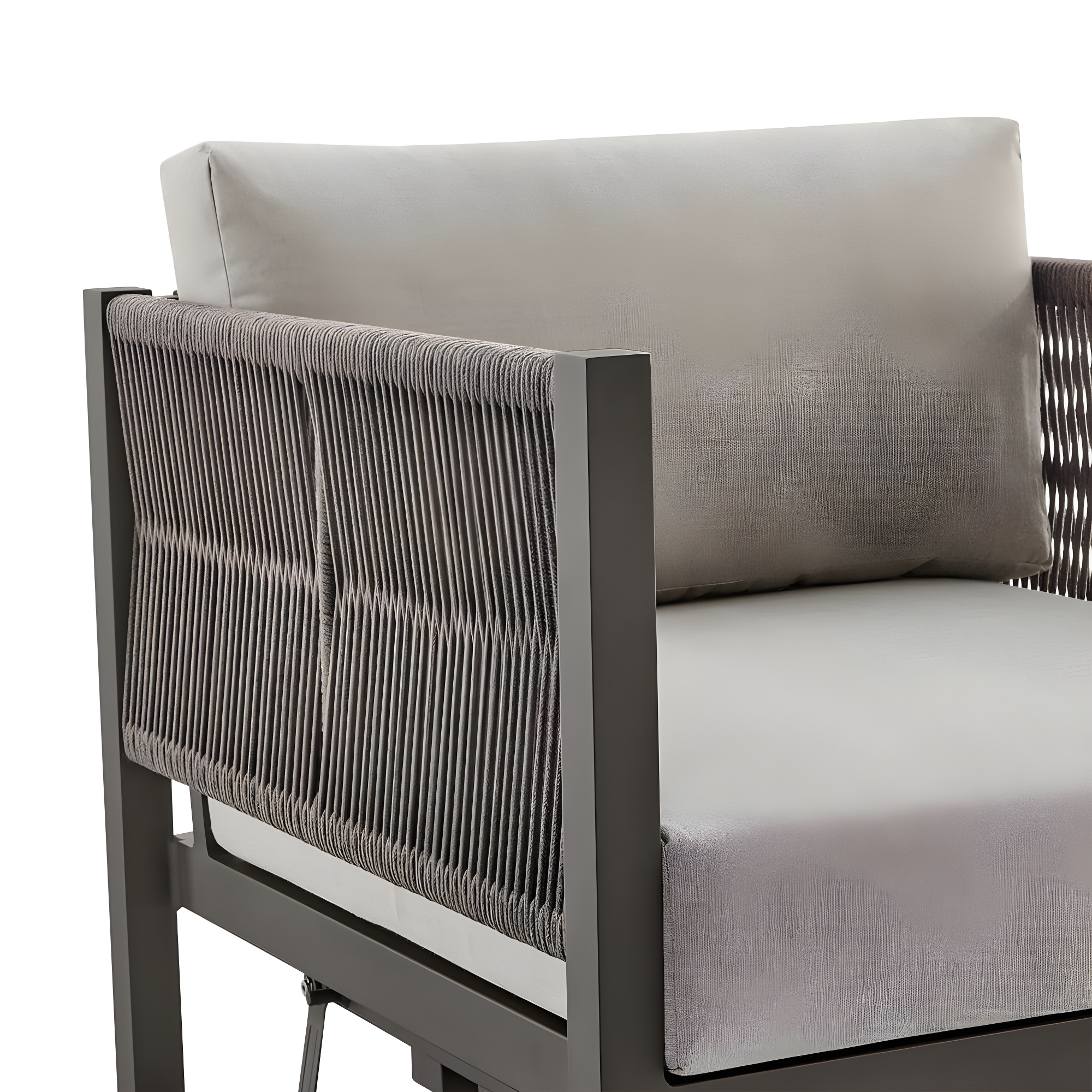 Cuffay Outdoor Patio Swivel Glider Lounge Chair in Dark Brown Aluminum with Cushions