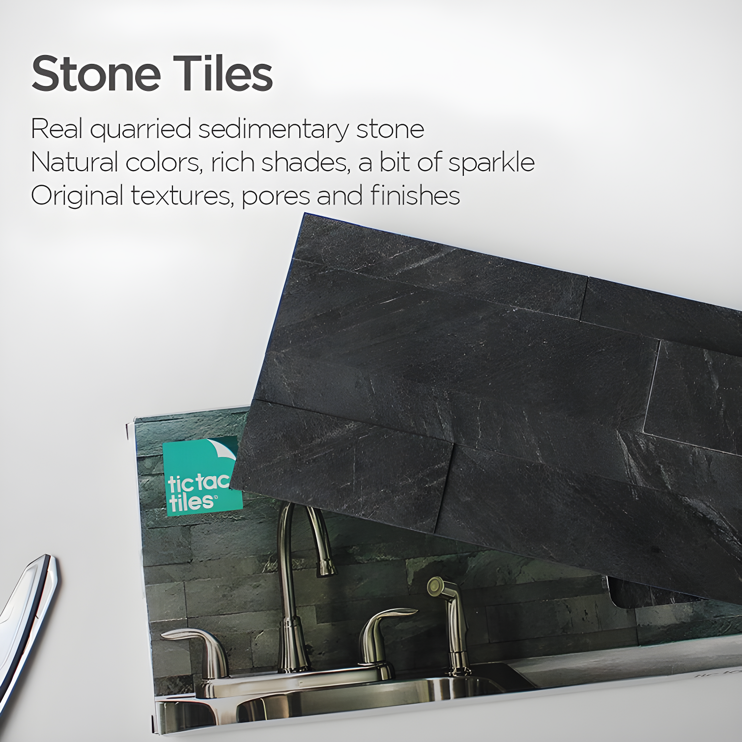 6'' W x 24'' L Natural Stone Peel and Stick Mosaic Tile