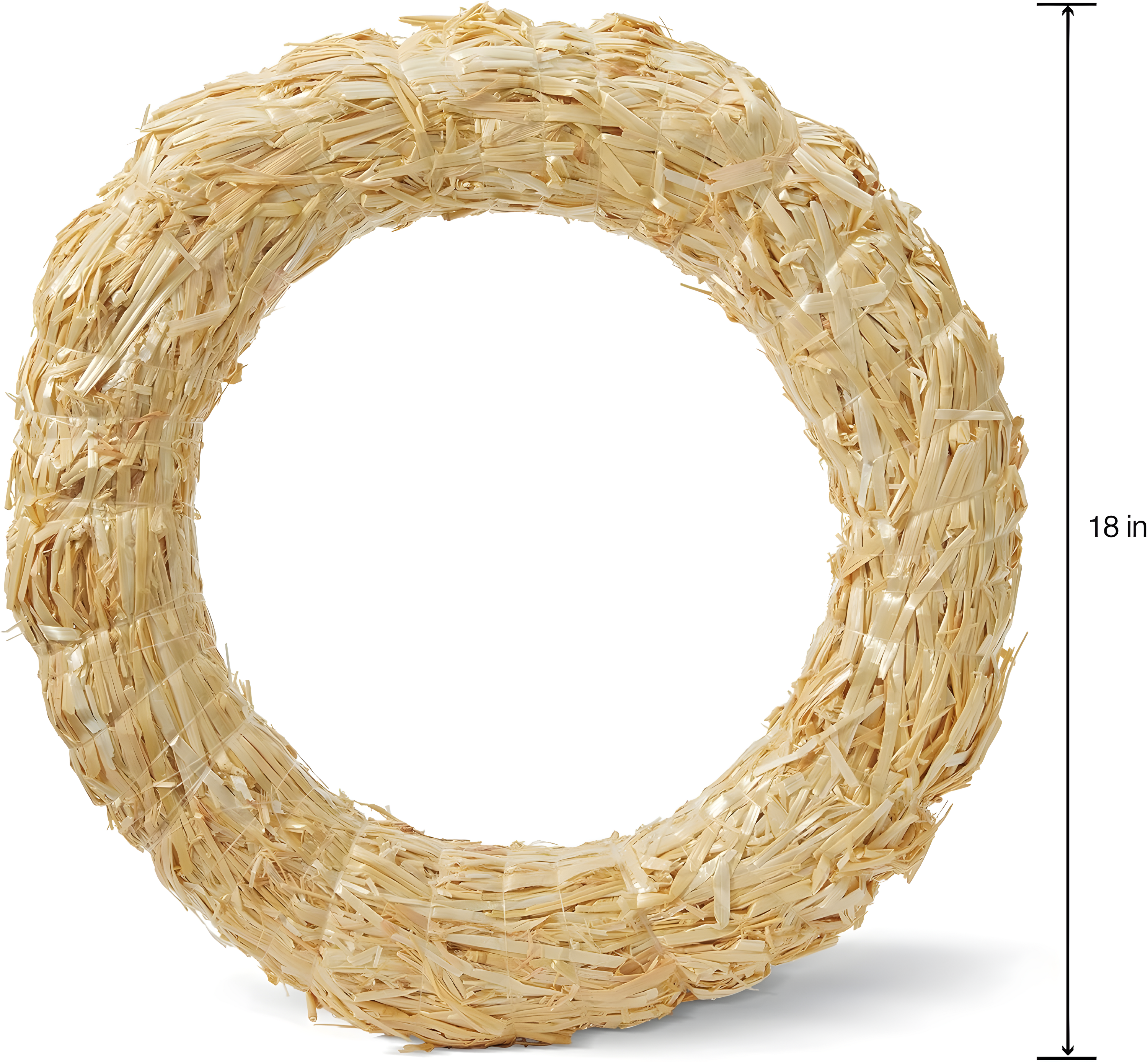 Natural Straw 18-Inch Outdoor Floral Wreath Form
