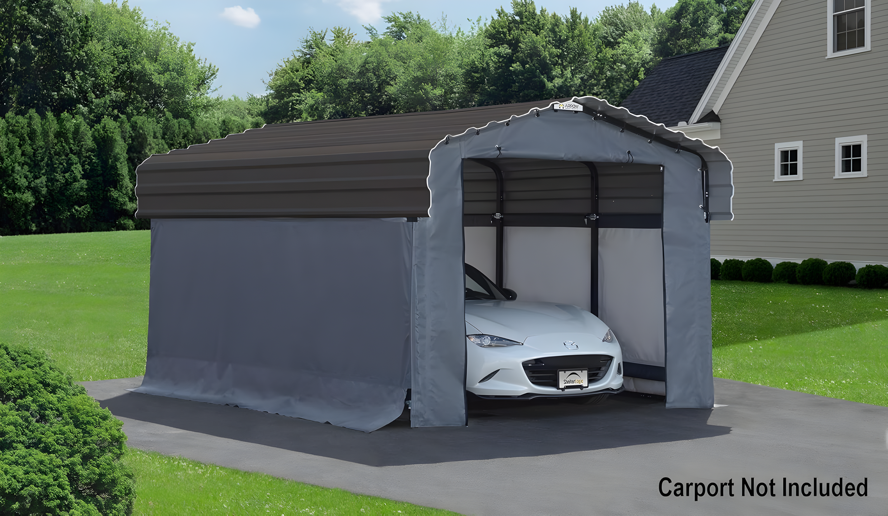 Arrow Enclosure Kit for Arrow Carport 10ft x 15ft Gray