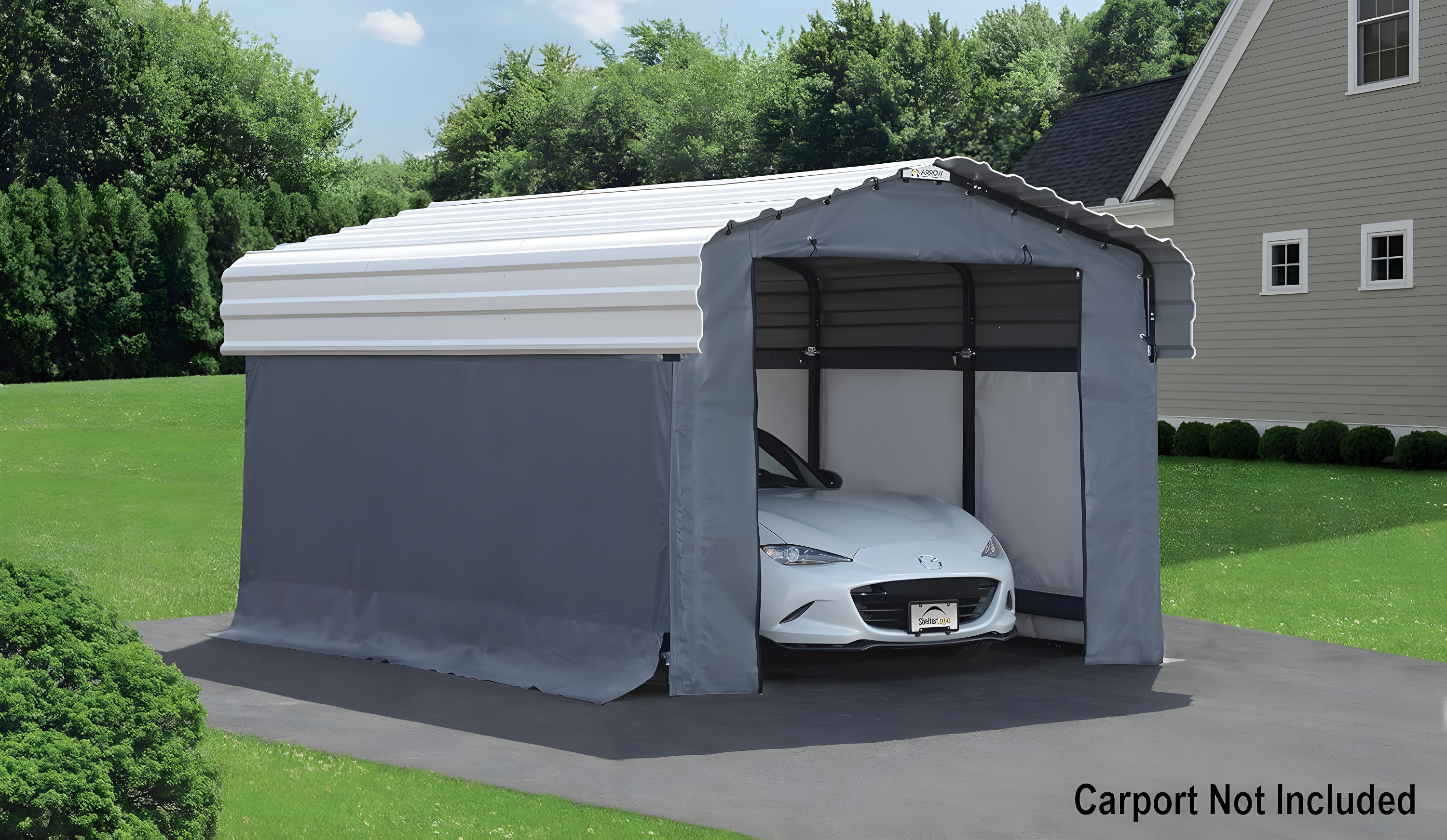 Arrow Enclosure Kit for Arrow Carport 10ft x 15ft Gray