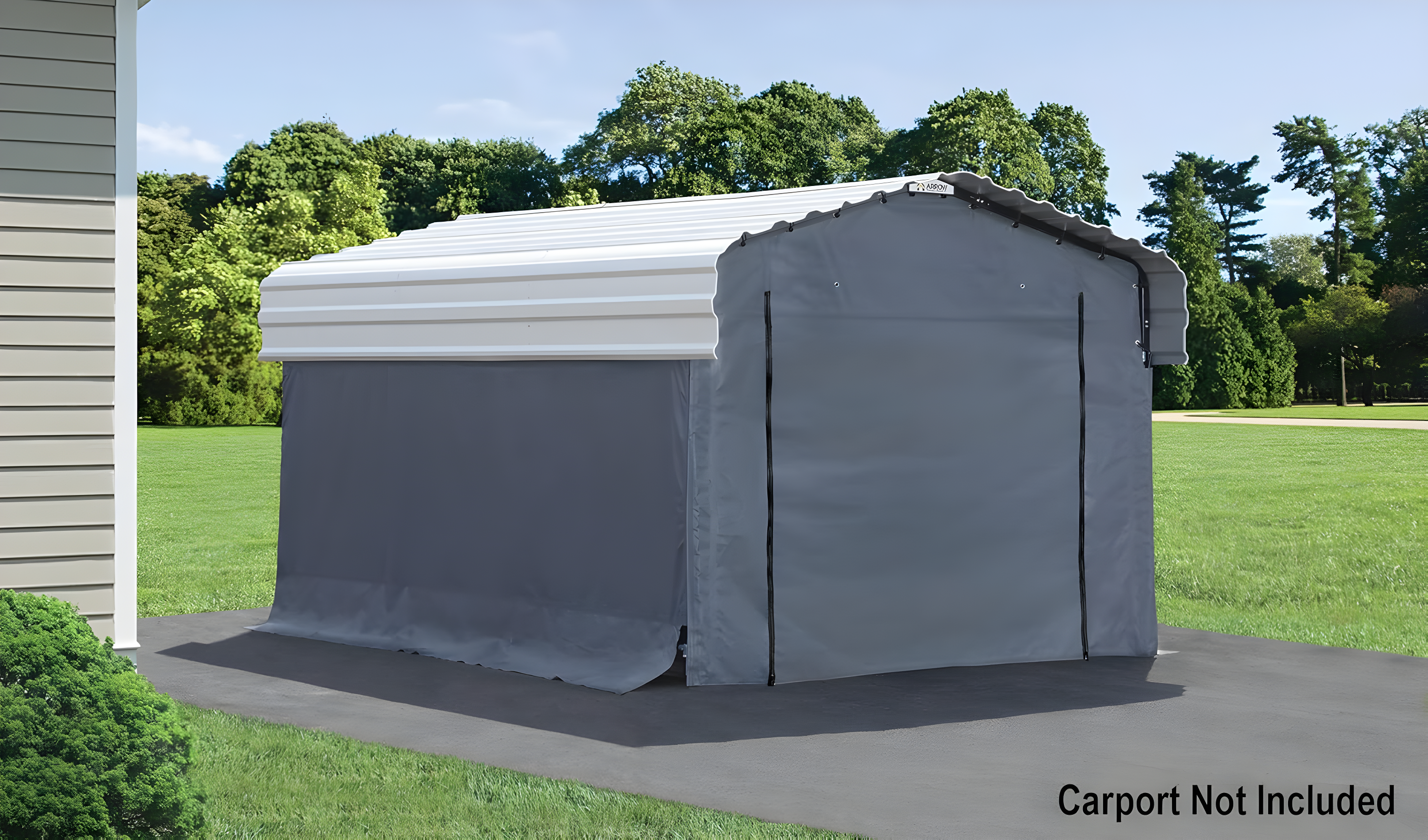 Arrow Enclosure Kit for Arrow Carport 10ft x 15ft Gray