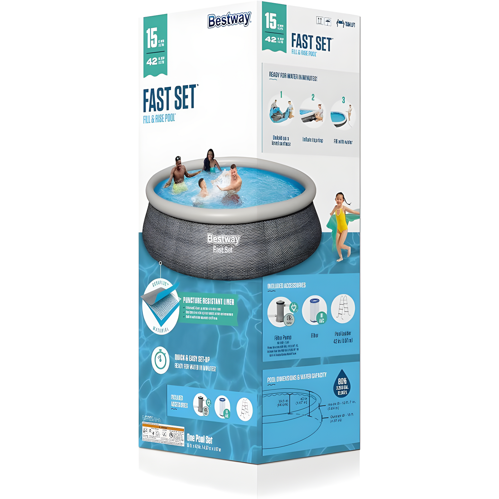 Bestway Plastic Round Inflatable Pool H x W x L