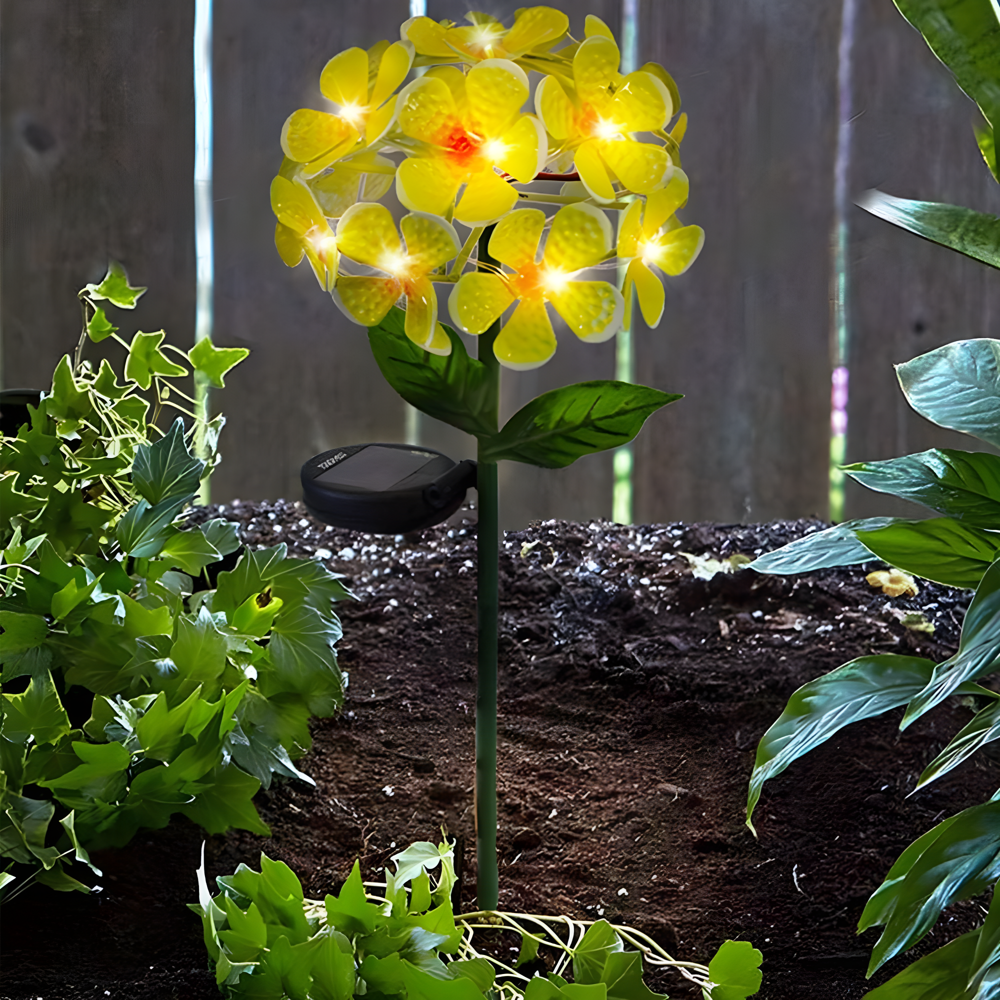 Solar Powered LED Metal Flower Garden Stake Light (Set of 2)