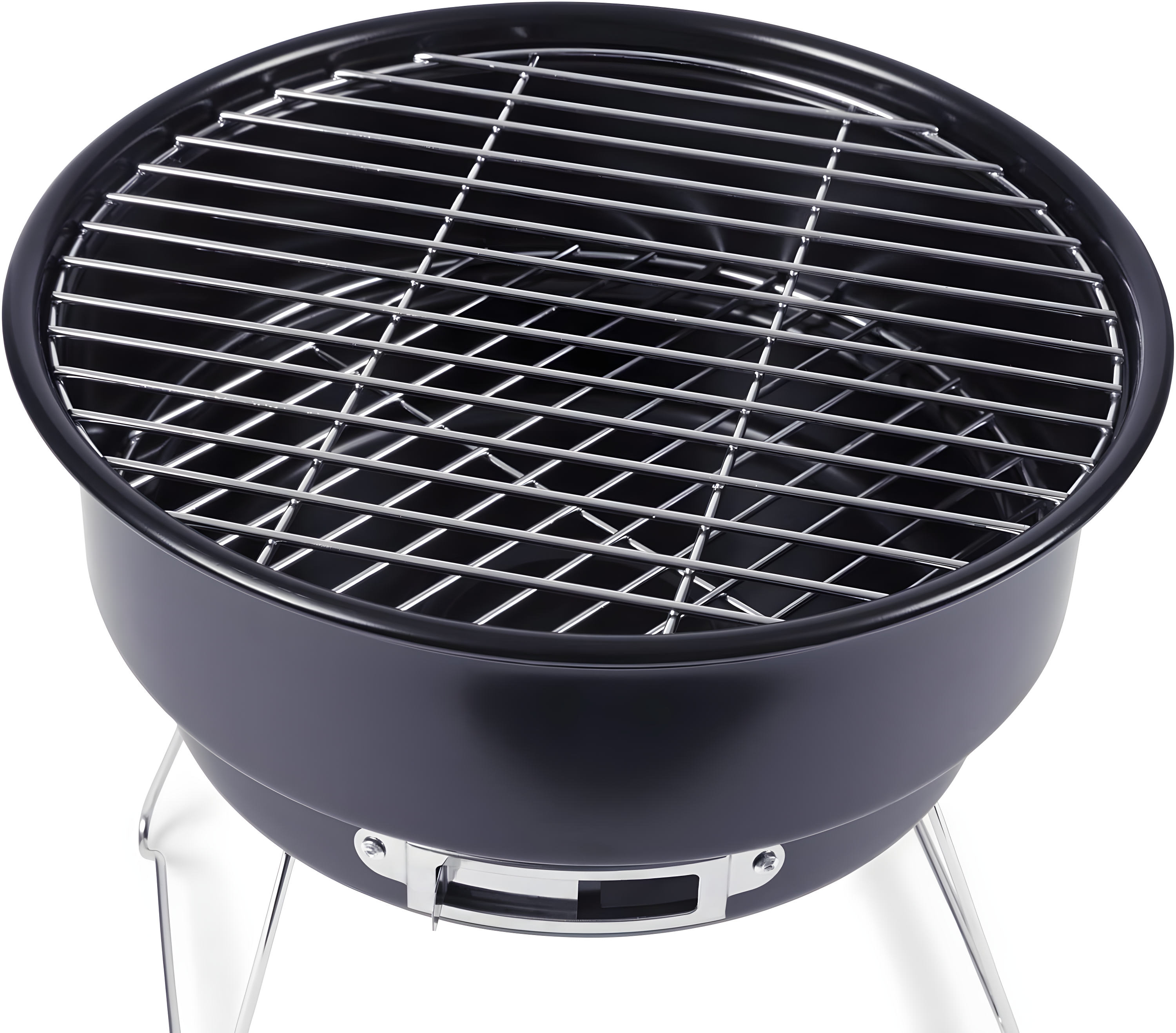 10 in.Caliente Round Portable Cooler/Charcoal Grill in Black