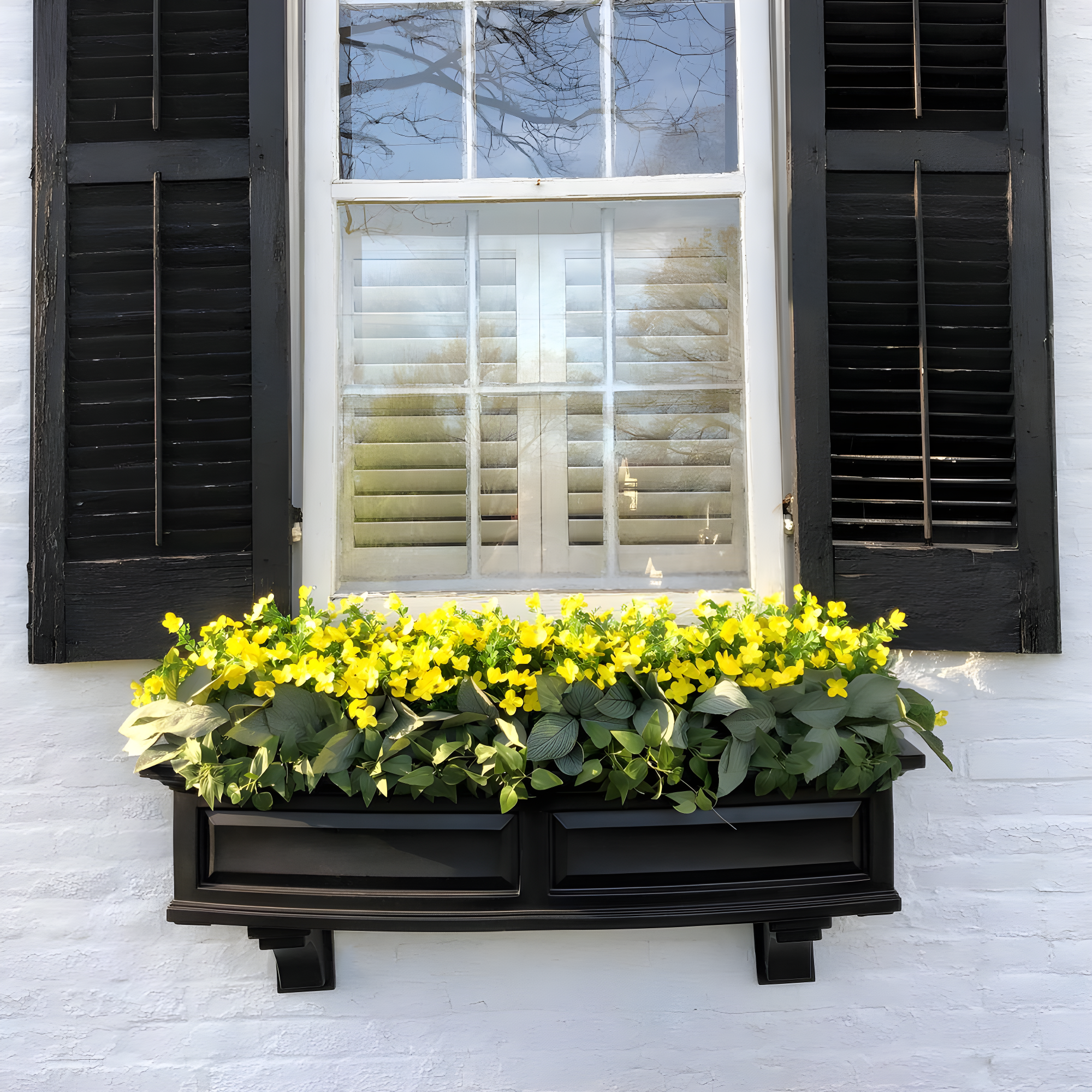 Nantucket Resin Window Box with Water Reservoir