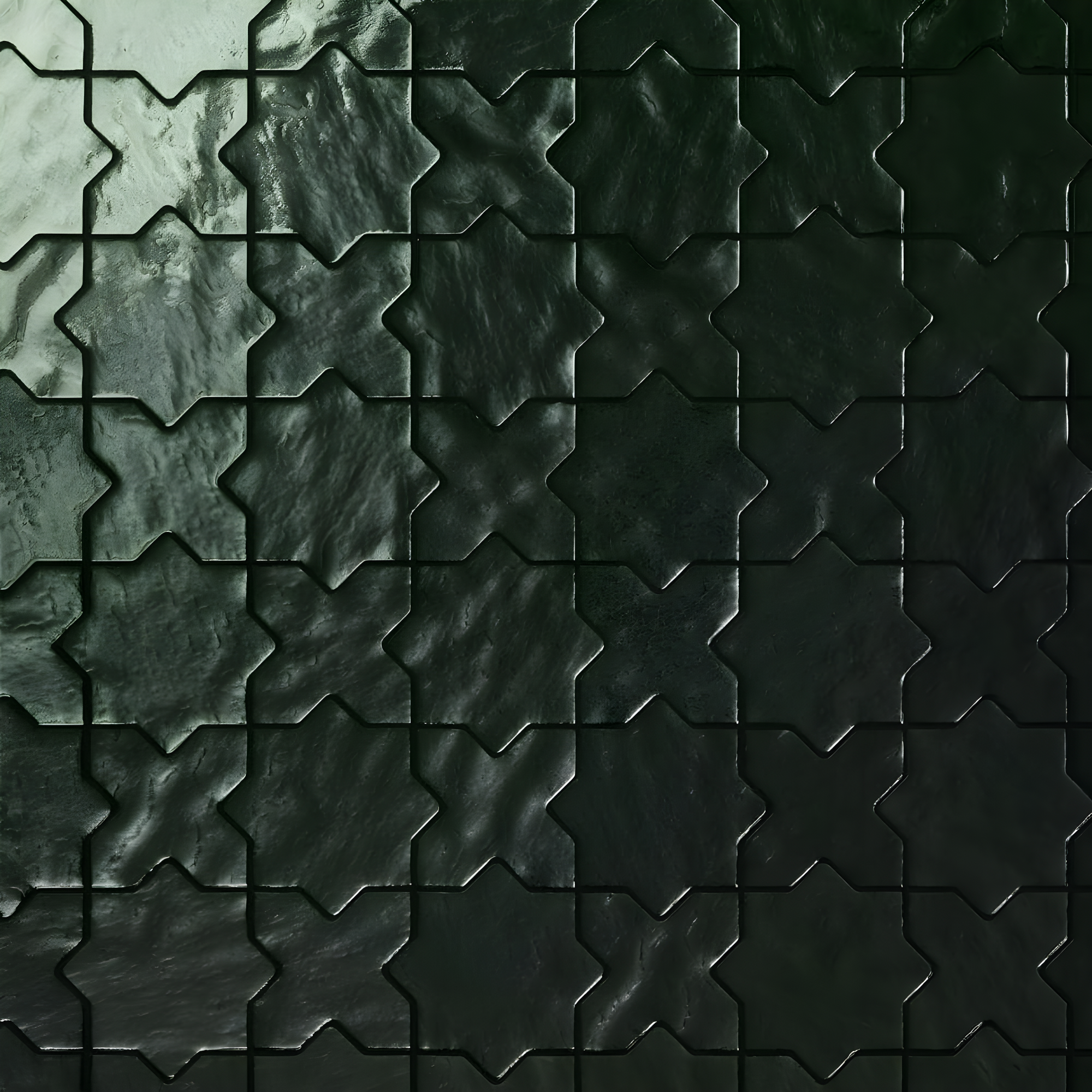 Karma 8.34 In. X 8.34 In. Star Cross Polished Glass Mosaic Wall Tile (0.48 Sq. Ft. / Each)