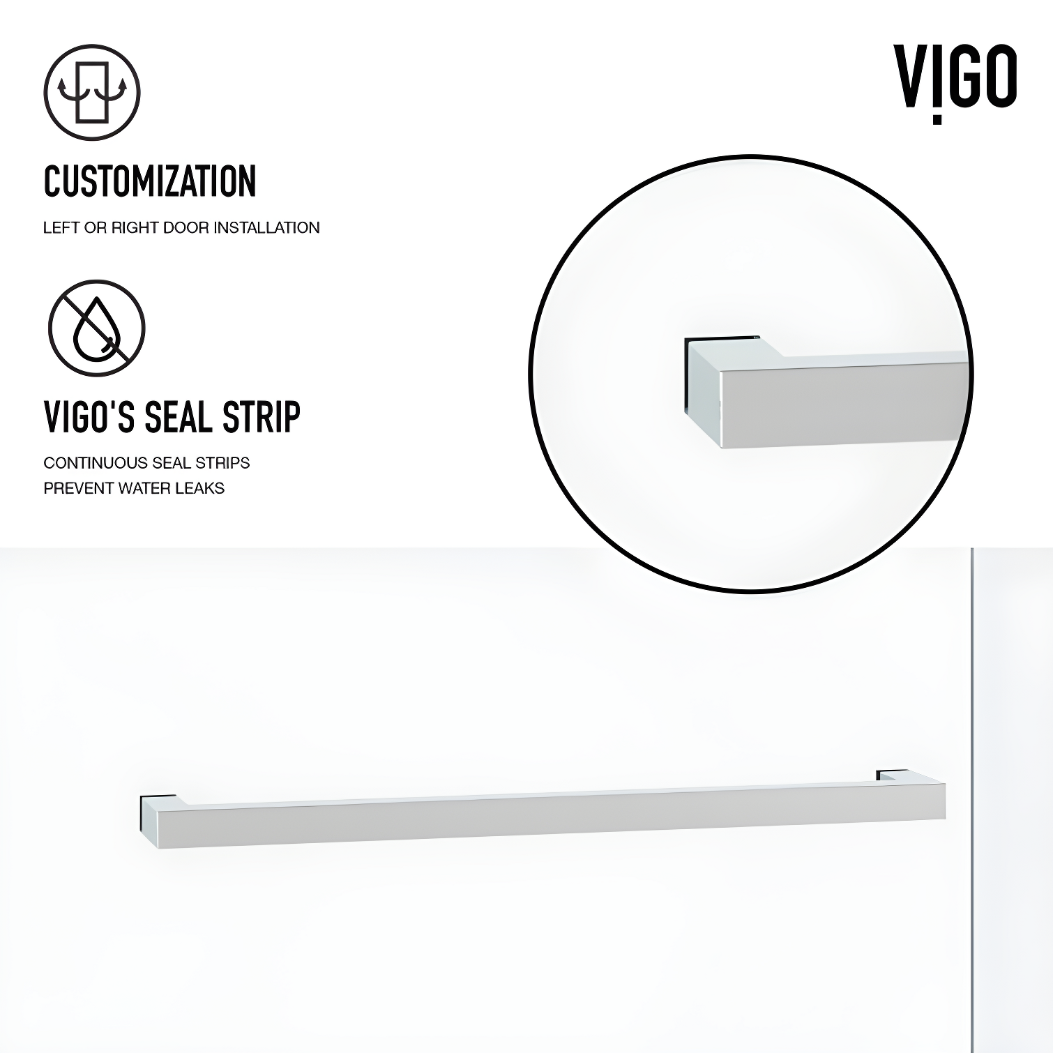 Houston 56-60" W x 66" H Double Sliding Frameless Tub Door with 3/8" Clear Glass