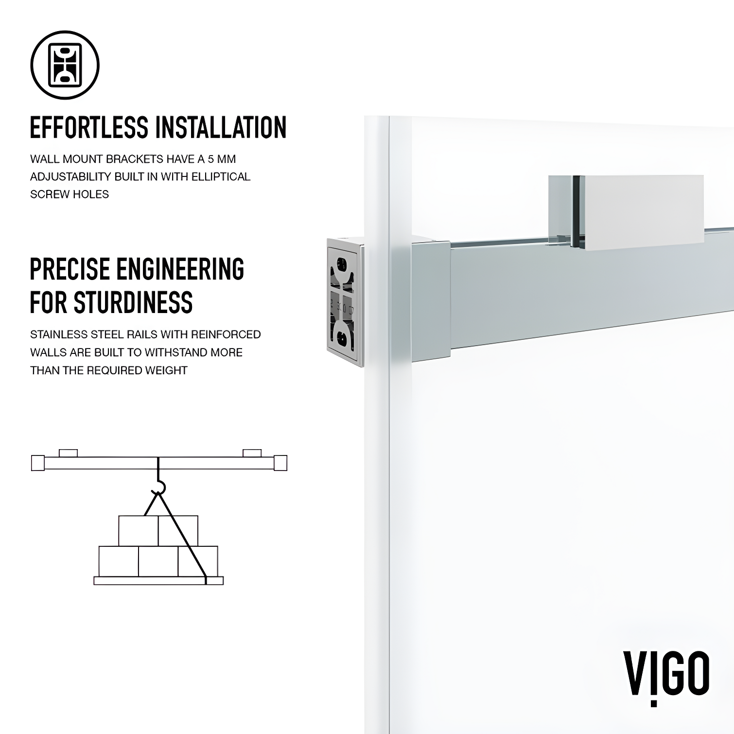 Houston 56-60" W x 66" H Double Sliding Frameless Tub Door with 3/8" Clear Glass