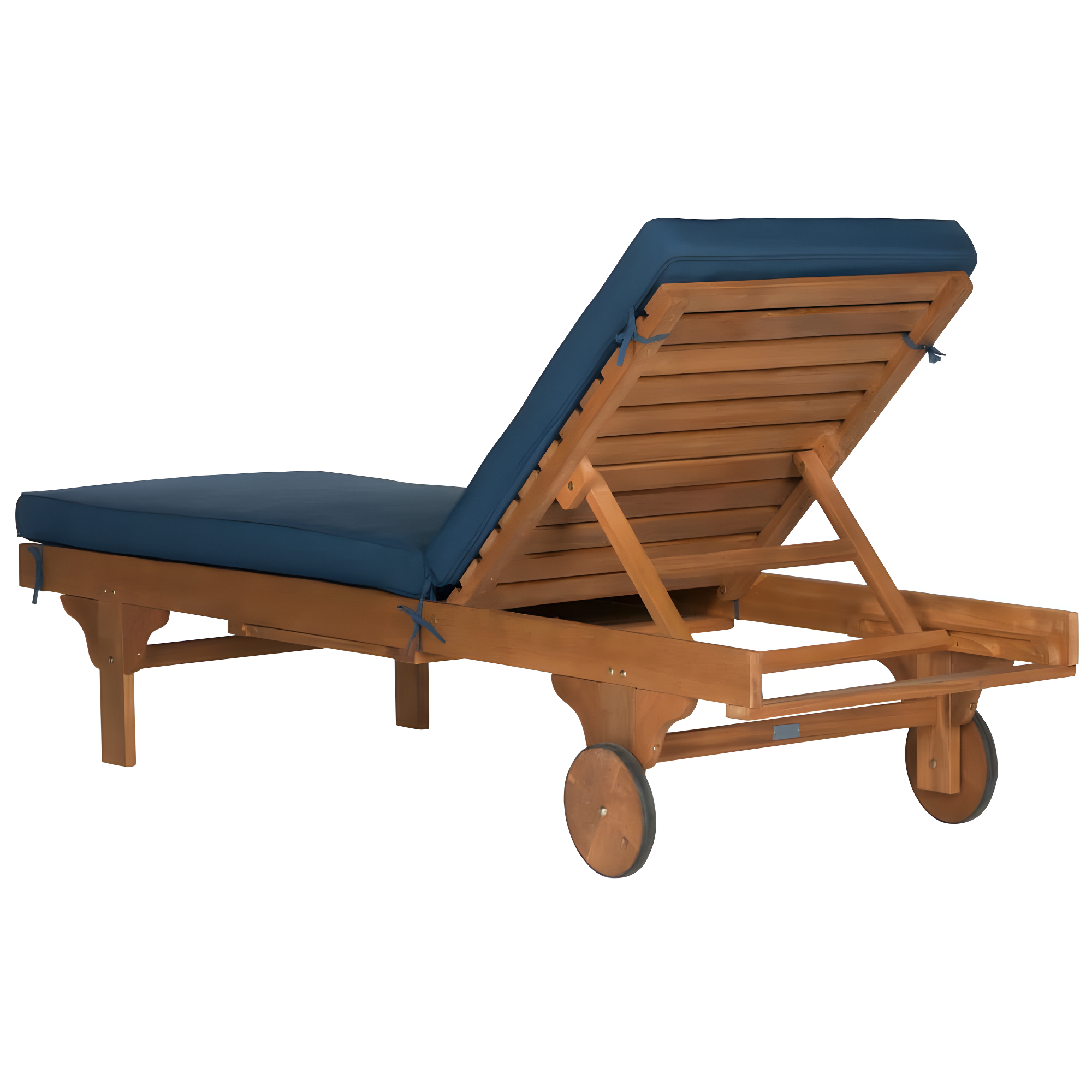 Newport Lounge Chair - Outdoor - PAT7022 - Natural/Navy -Safavieh