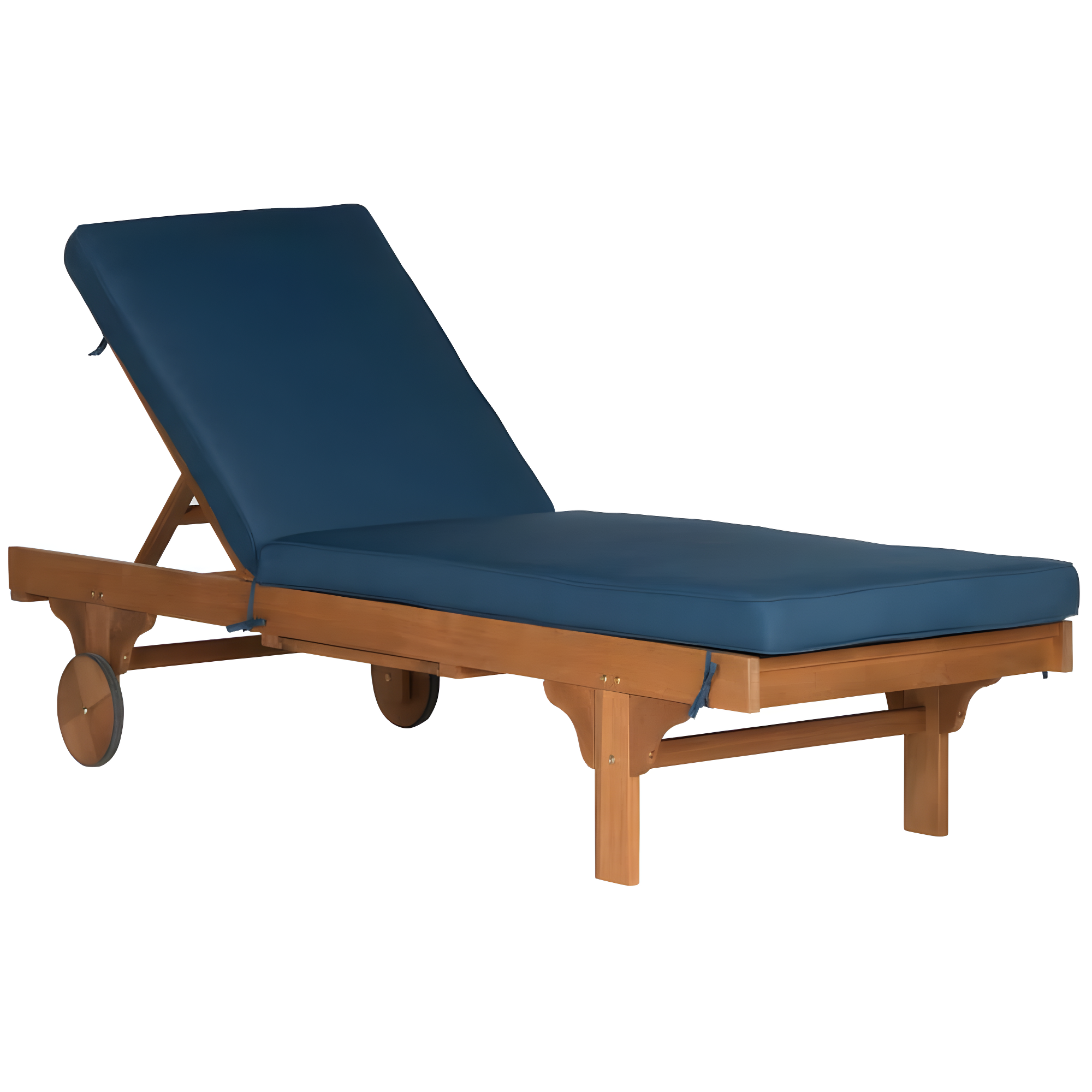 Newport Lounge Chair - Outdoor - PAT7022 - Natural/Navy -Safavieh
