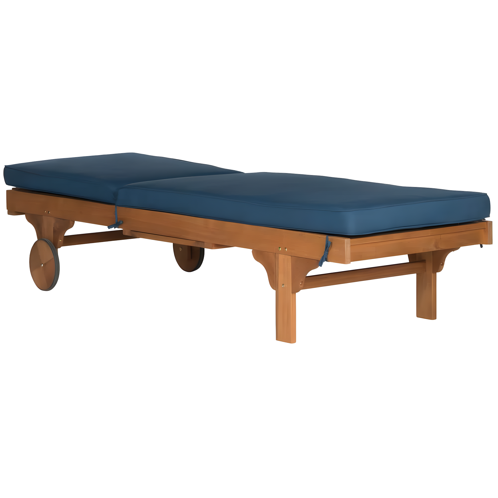Newport Lounge Chair - Outdoor - PAT7022 - Natural/Navy -Safavieh
