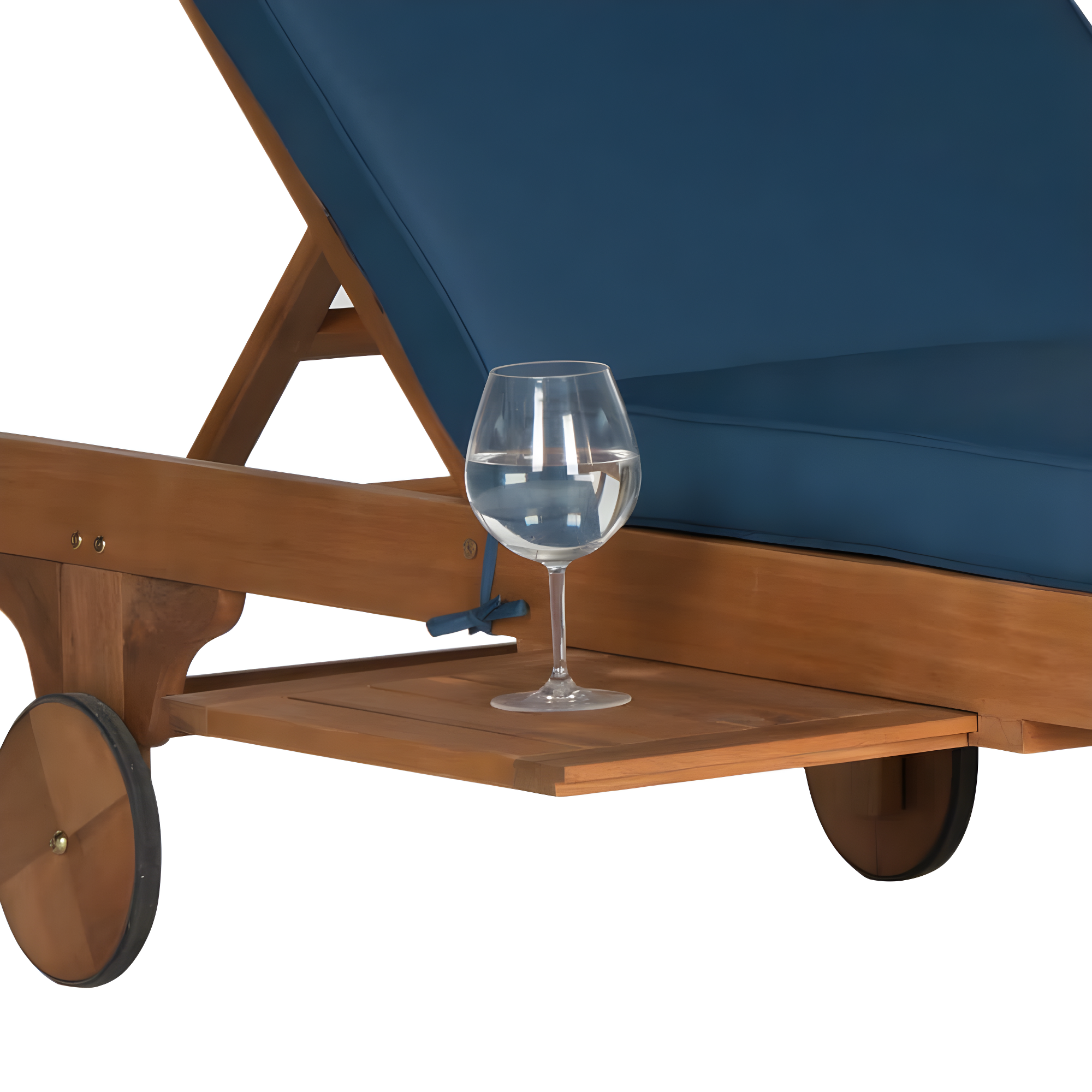 Newport Lounge Chair - Outdoor - PAT7022 - Natural/Navy -Safavieh