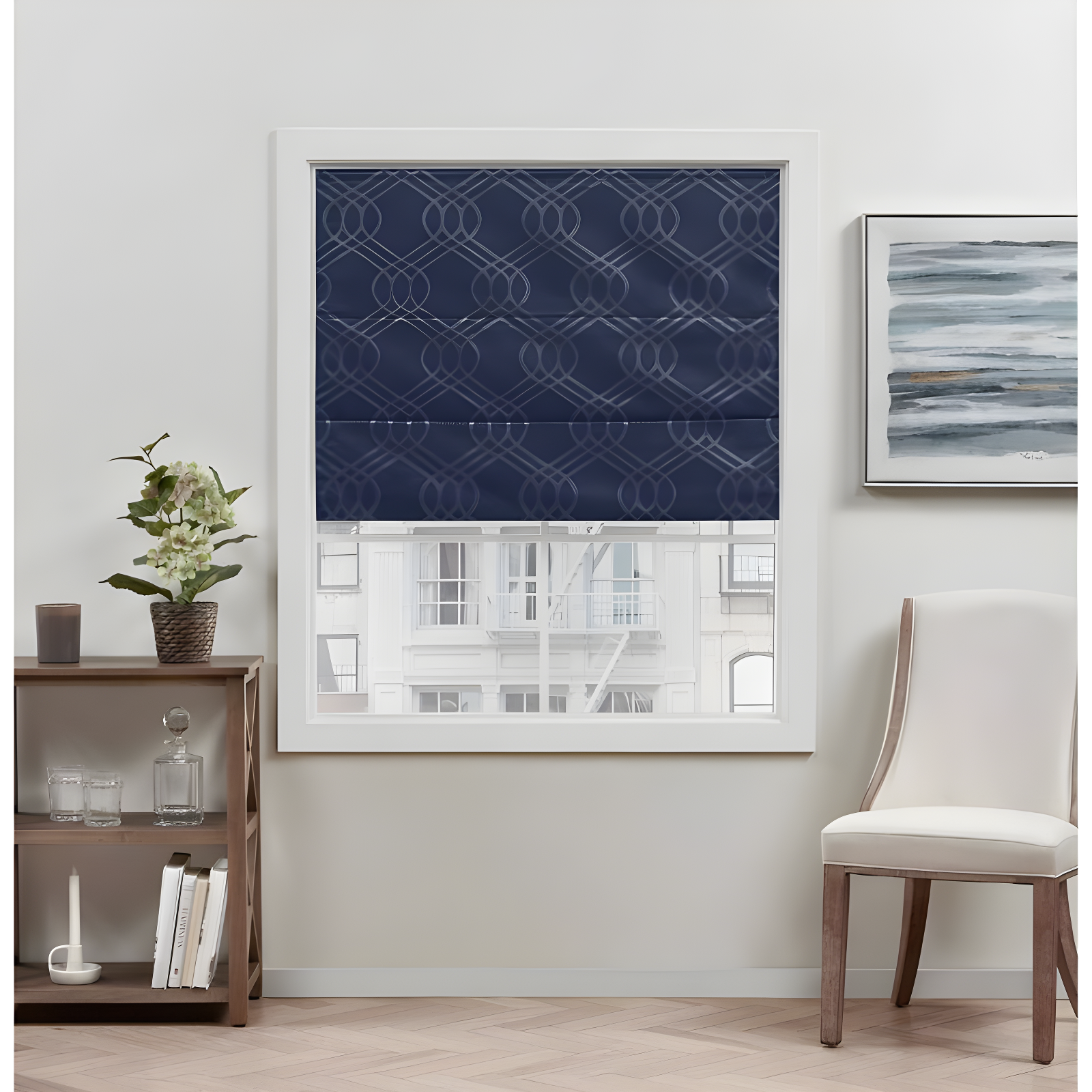 Amalgamated Textiles Exclusive Home Prague Trellis 100% Blackout Roman Shade