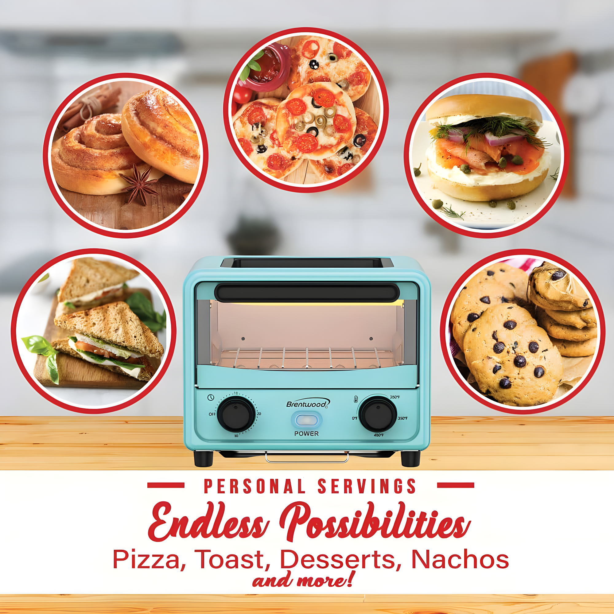Winston Brands Mini Toaster Oven with Removable Non-Stick Griddle