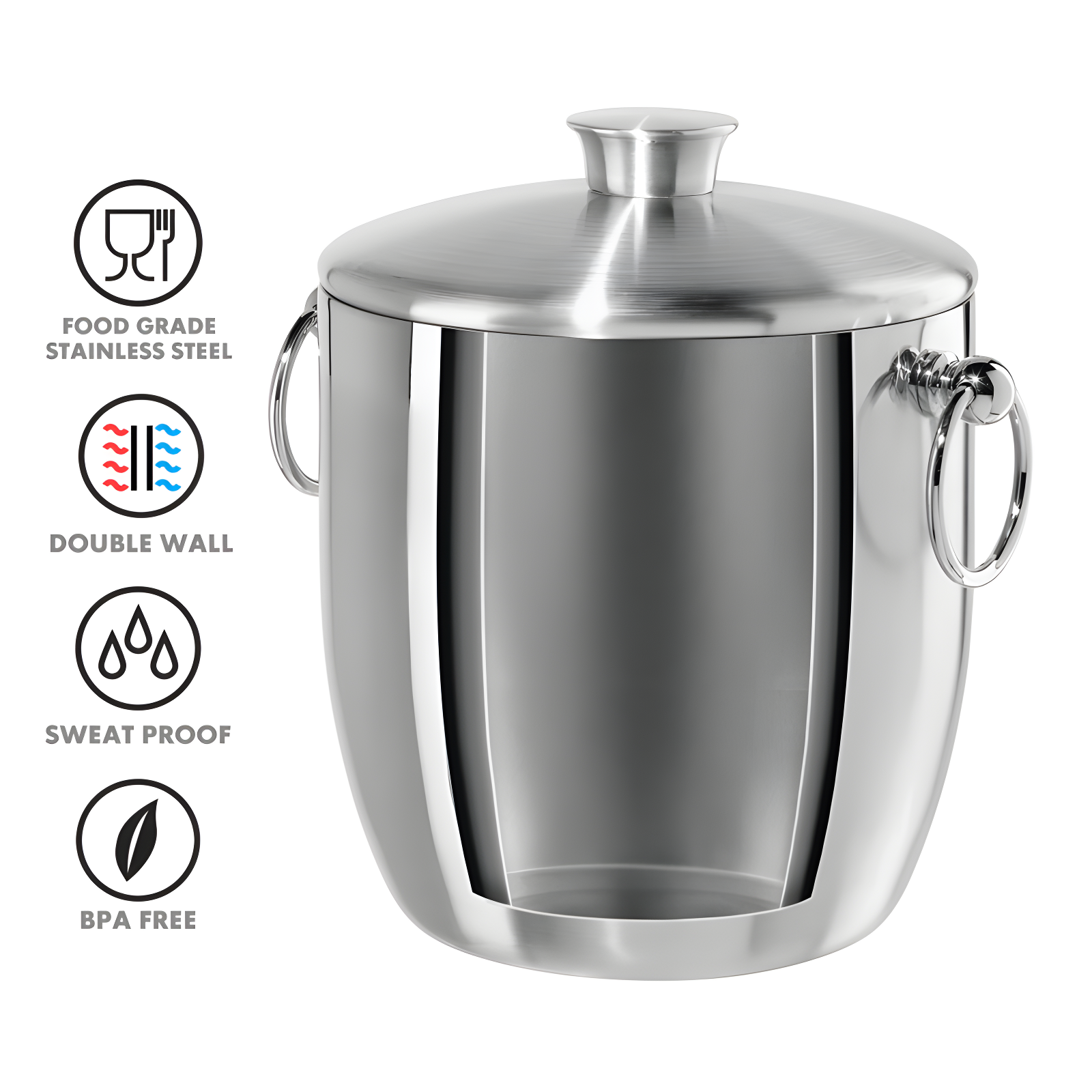 OGGI Oggi Barware Stainless Steel Champagne Ice Bucket