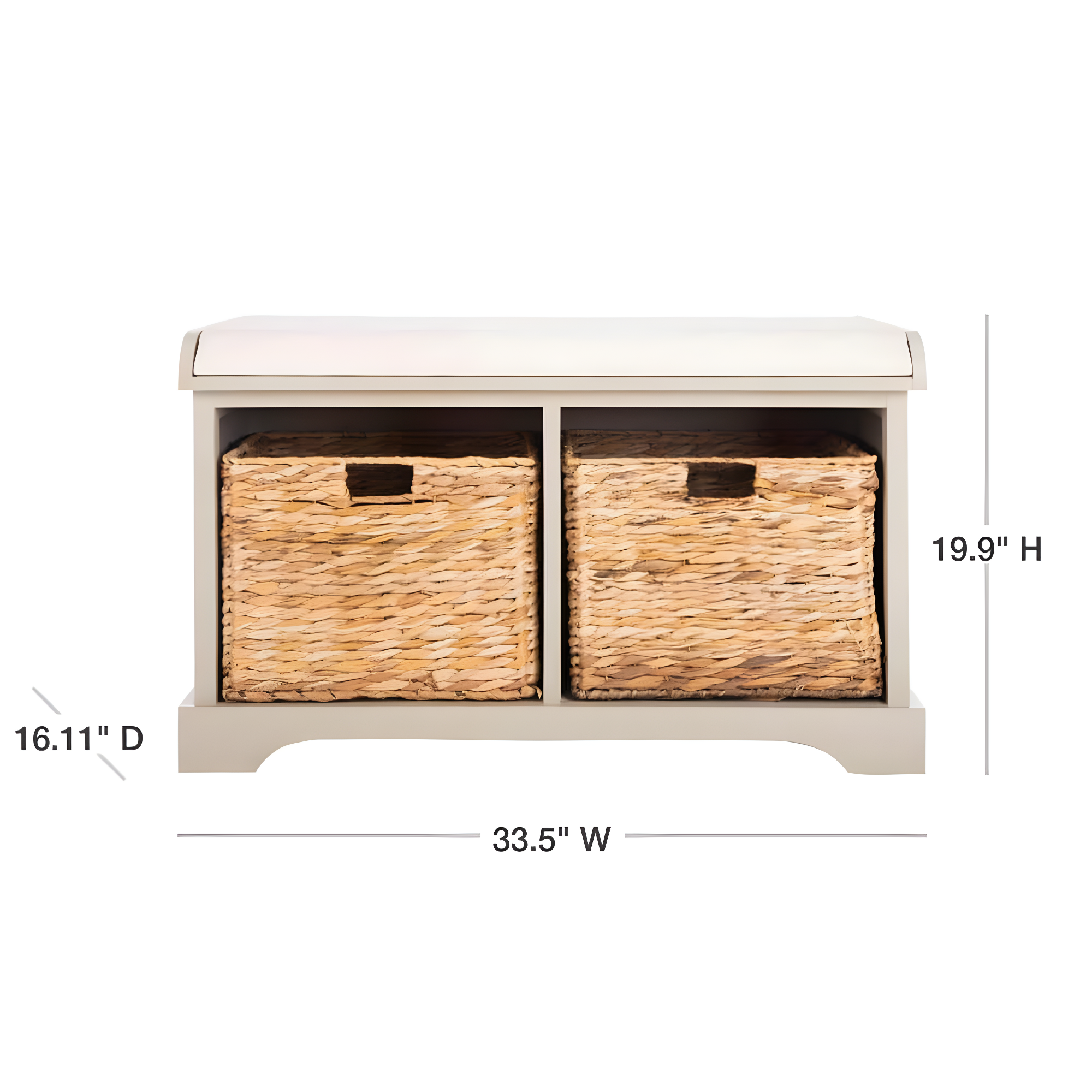 Freddy Wicker Storage Bench - AMH5736 - Vintage Grey - Safavieh