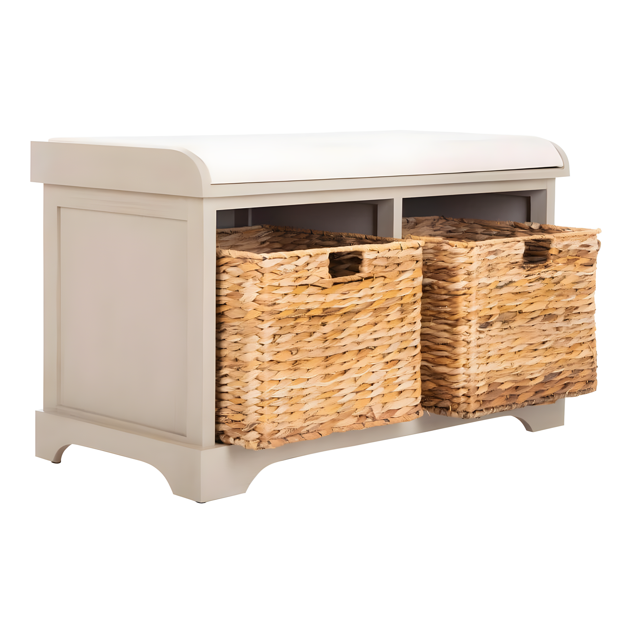 Freddy Wicker Storage Bench - AMH5736 - Vintage Grey - Safavieh