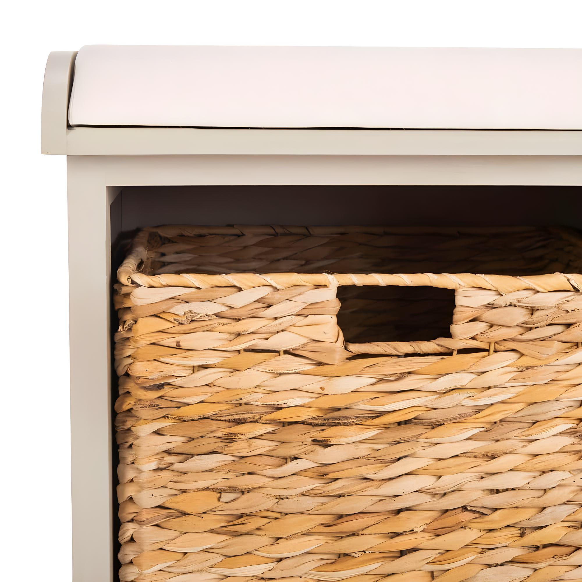 Freddy Wicker Storage Bench - AMH5736 - Vintage Grey - Safavieh