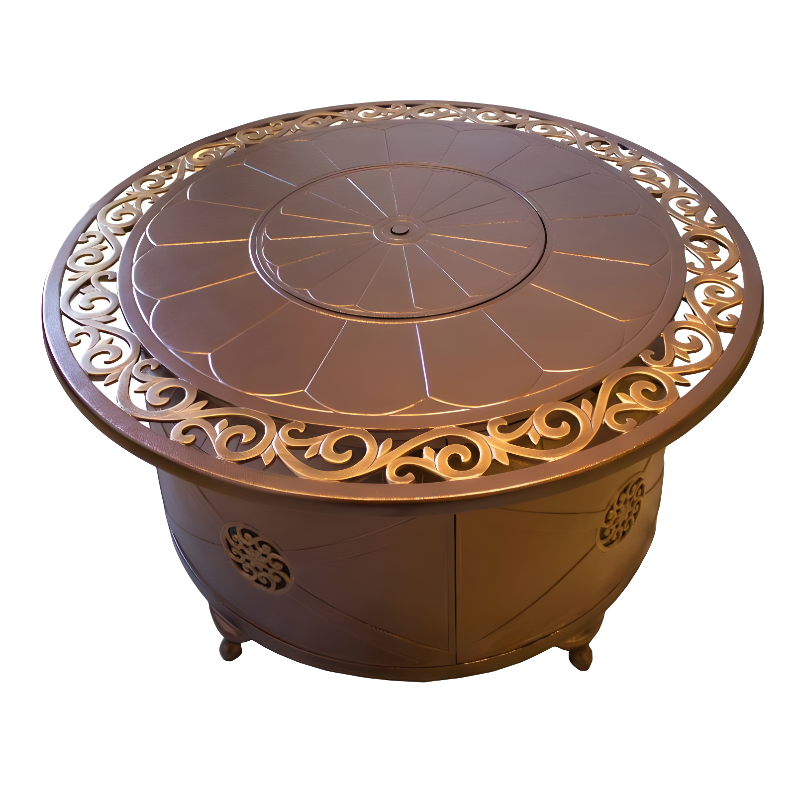 Ebern Designs Sorrels Aluminum Propane Fire Pit Table